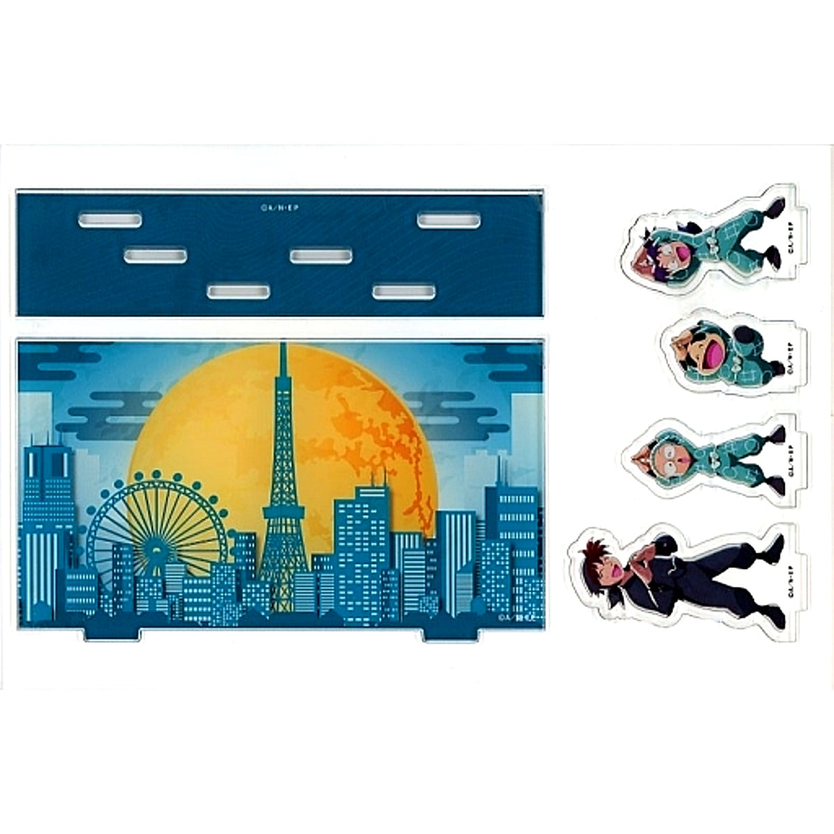 First Year Students & Hansuke Doi Nintama Rantaro Diorama Acrylic Stand Tokyo Tower Run up to the Main Deck [USED]