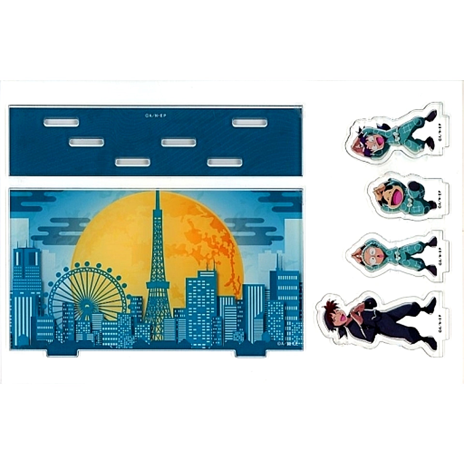 First Year Students & Hansuke Doi Nintama Rantaro Diorama Acrylic Stand Tokyo Tower Run up to the Main Deck [USED]