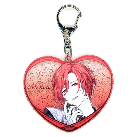 Menou Ruiruitaru wa Kibo Costume Black Star -Theater Starless- Heart-Shaped Glitter Keychain Tower Records Cafe Limited [USED]
