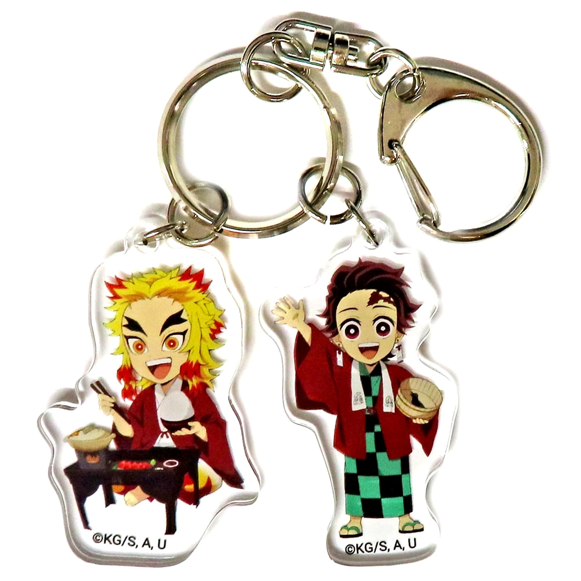 Tanjiro Kamado & Kyojuro Rengoku Demon Slayer Kimetsu no Yaiba Hot Spring Tour Random Acrylic Keychain [USED]