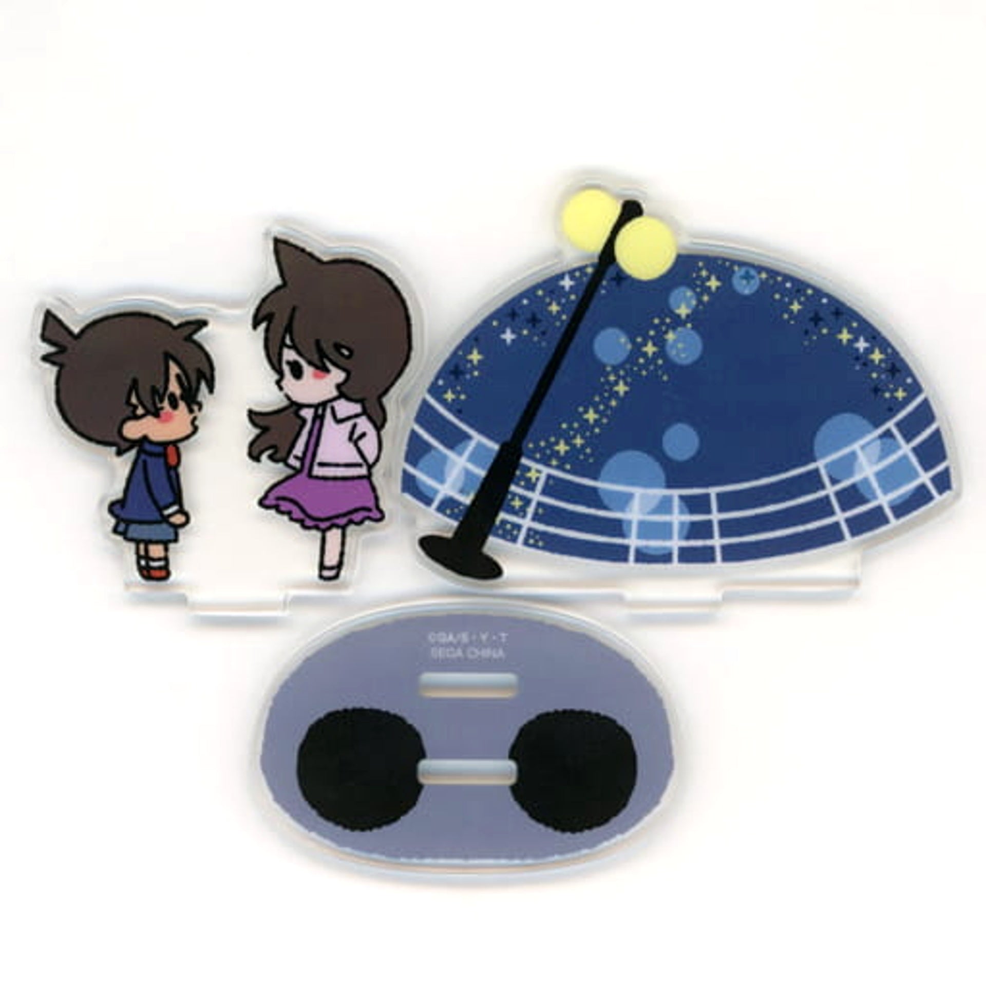 Sega Lucky Kuji Detective Conan Memorial Cut Conan Edogawa & Ran Mori Acrylic Stand with Background Prize I Acrylic Stands [USED]