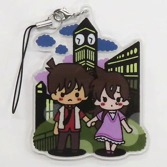 Detective Conan Shinichi Kudo Mori Ran Sega Lucky Kuji Memorial Cut Acrylic Strap Prize J [USED]