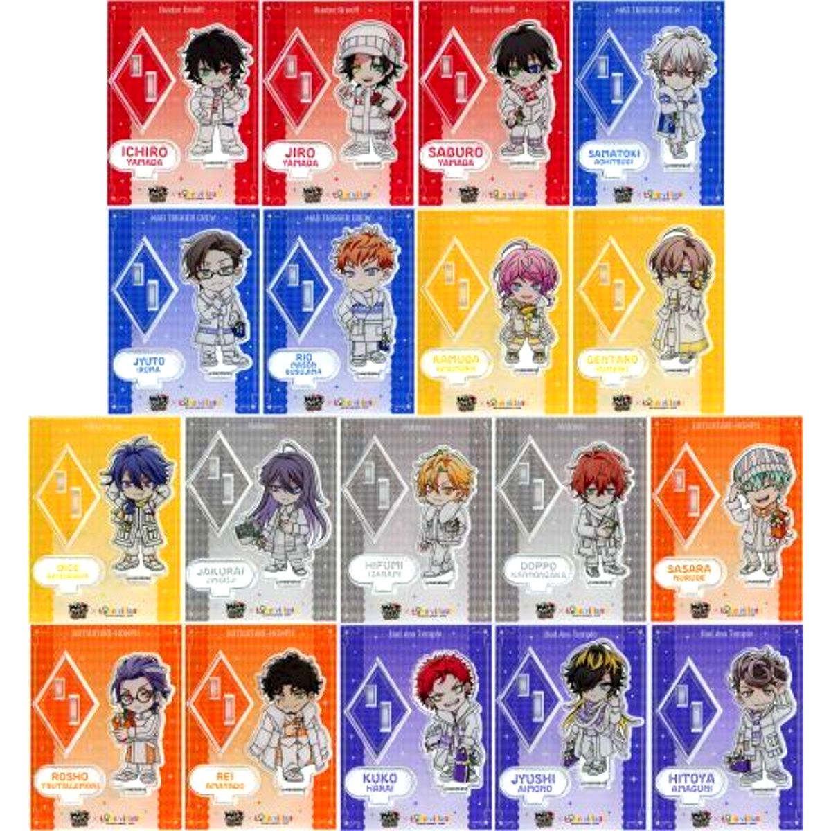 Set of 18 Hypnosis Mic: Division Rap Battle Rhyme Anima + Tree Village Trading Acrylic Stand [USED]