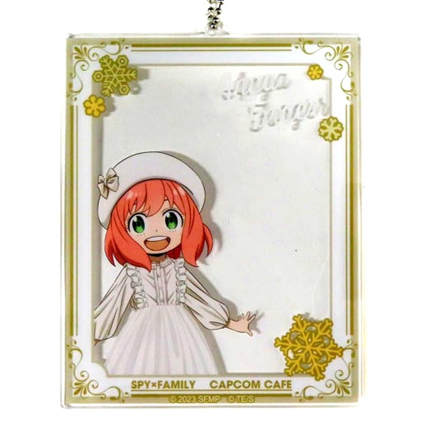 Anya Forger White Hat Trading Photo Frame Keychain SPY x FAMILY CODE: White The Movie x Capcom Cafe [USED]