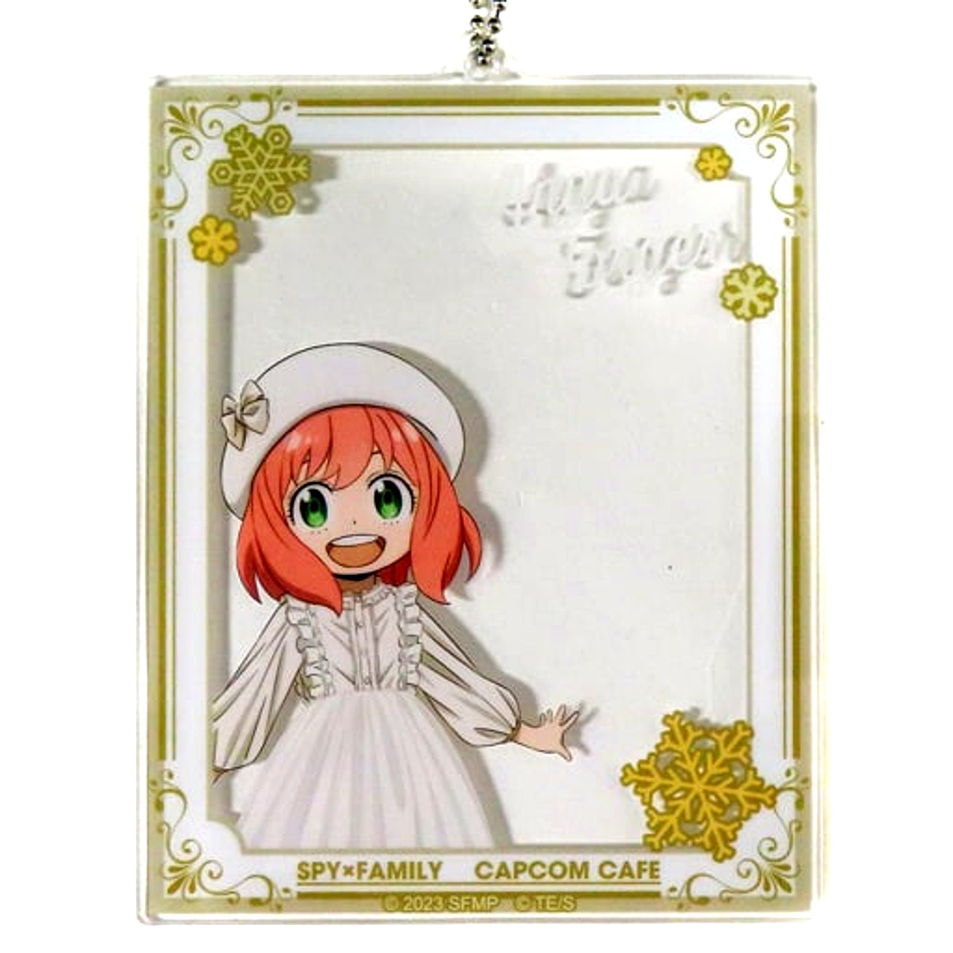 Anya Forger White Hat Trading Photo Frame Keychain SPY x FAMILY CODE: White The Movie x Capcom Cafe [USED]