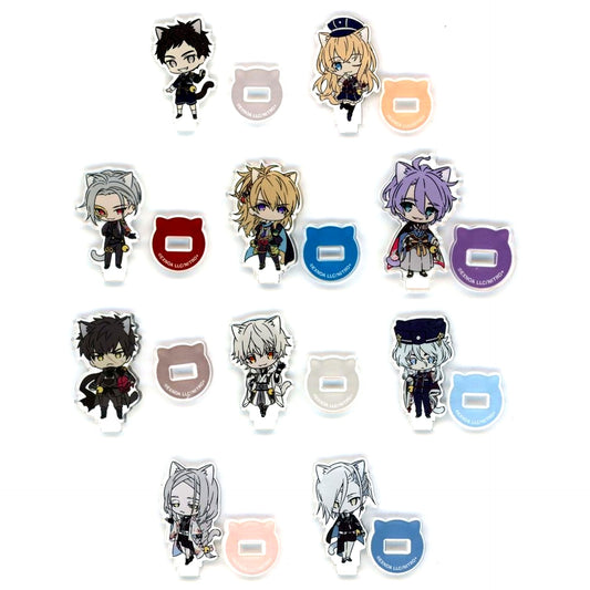 Set of 10 Touken Ranbu -ONLINE- Touneko Danshi POP UP STORE Mini Acrylic Chara Stand Collection 6th [USED]