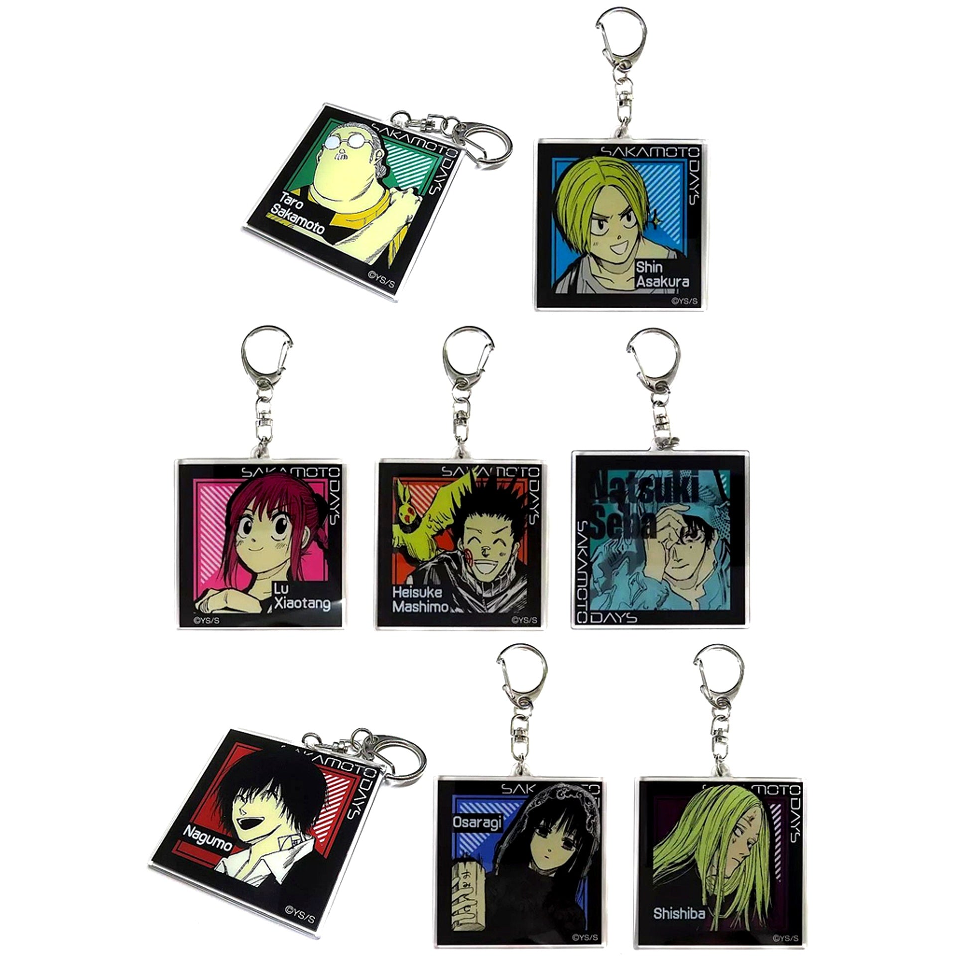 Set of 8 SAKAMOTO DAYS Two-sides Acrylic Keychain Collection Jump Shop Limited [USED]