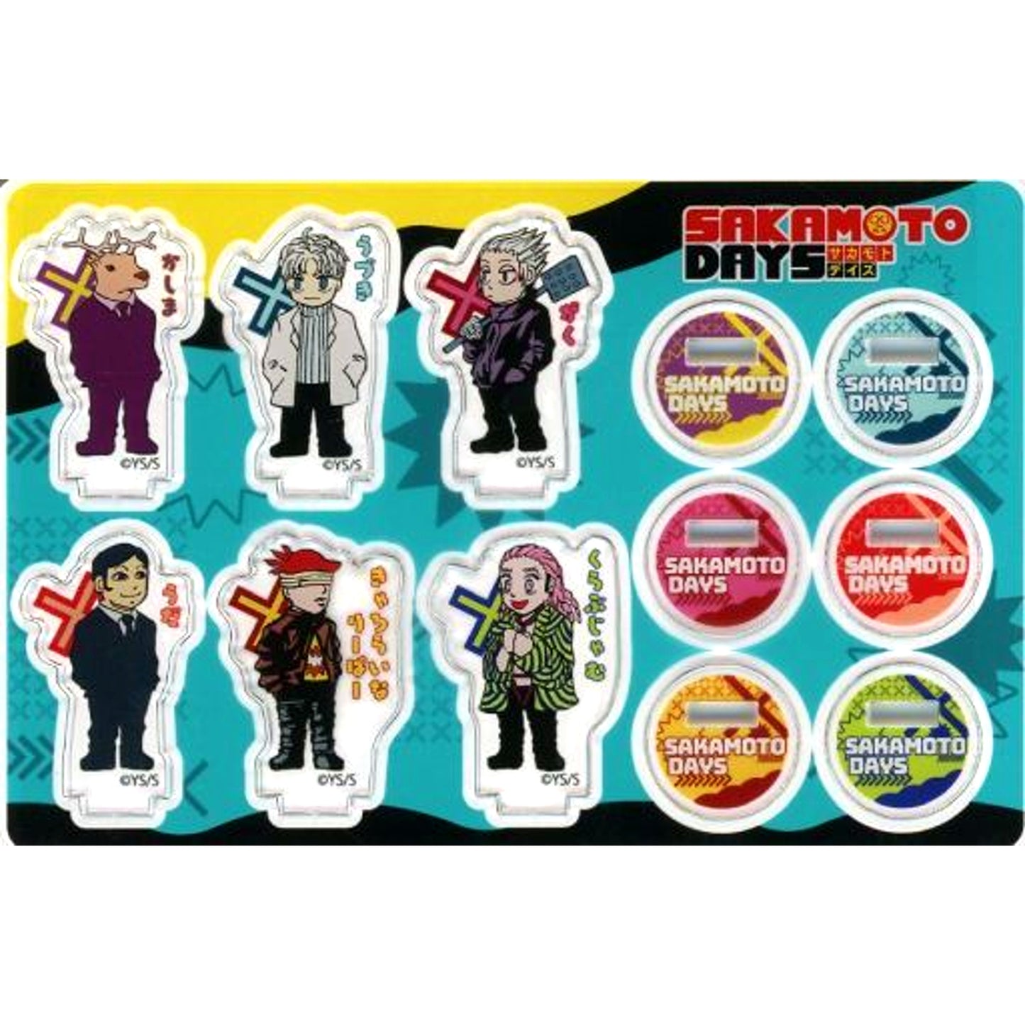 Set of 6 X Slur Faction Sakamoto Days Mini Acrylic Figure Jump Shop Limited [USED]