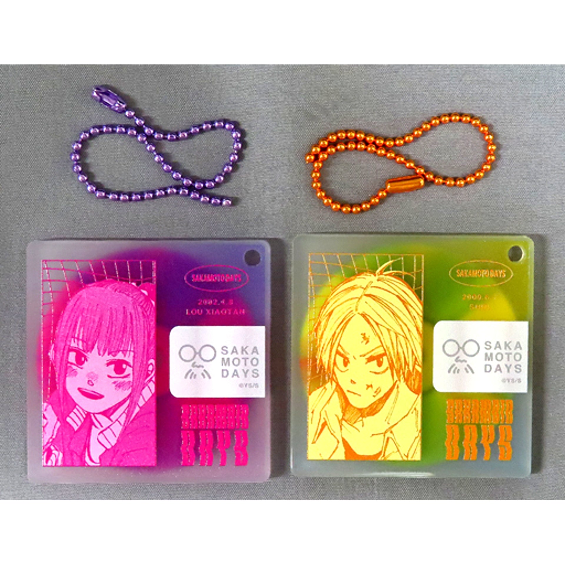 Set of 2 Shin Asakura & Shaotang Lu SAKAMOTO DAYS Disc Style Keychain Collection Jump Shop Limited [USED]