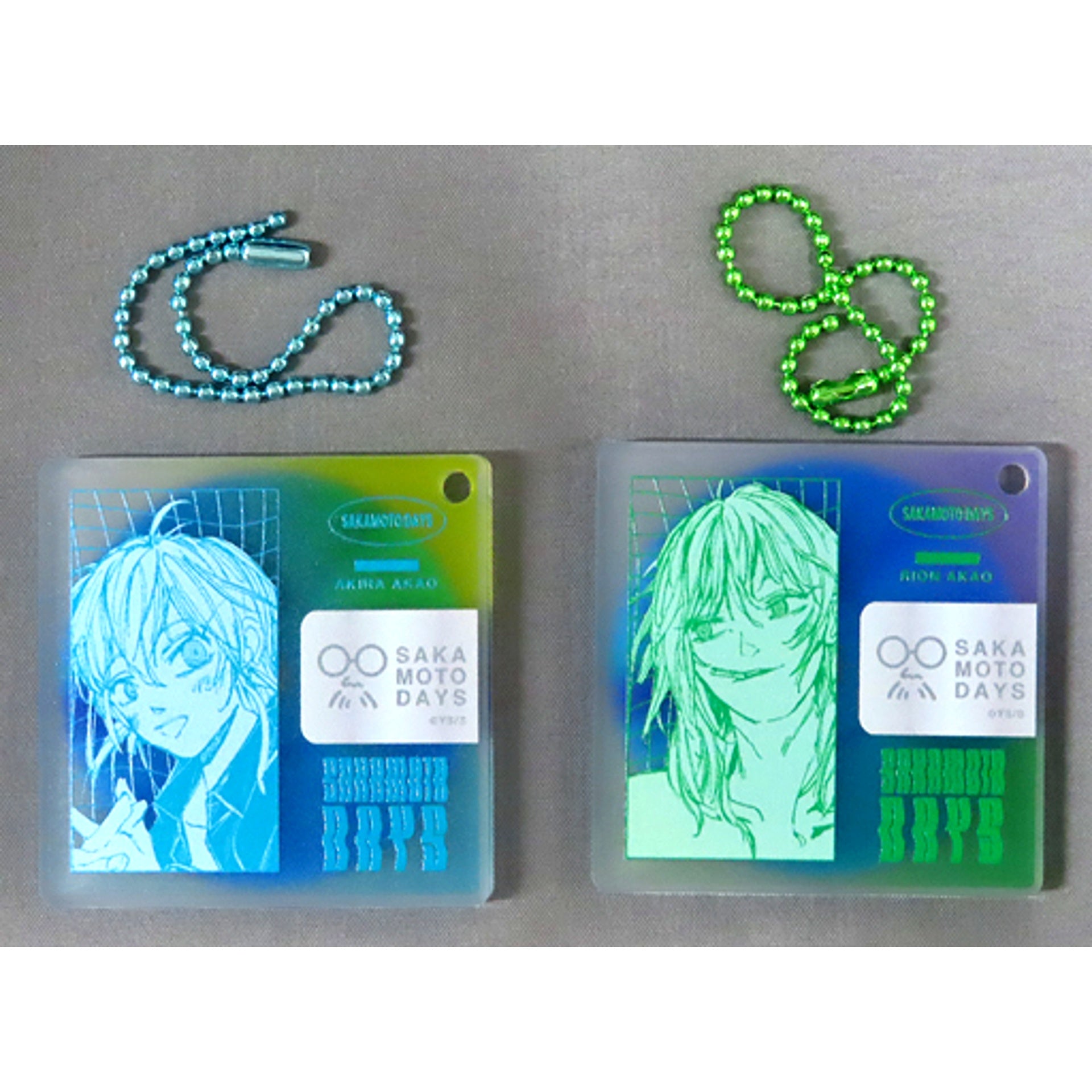 Set of 2 Rion Akao & Akira Akao SAKAMOTO DAYS Disc Style Keychain Collection Jump Shop Limited [USED]