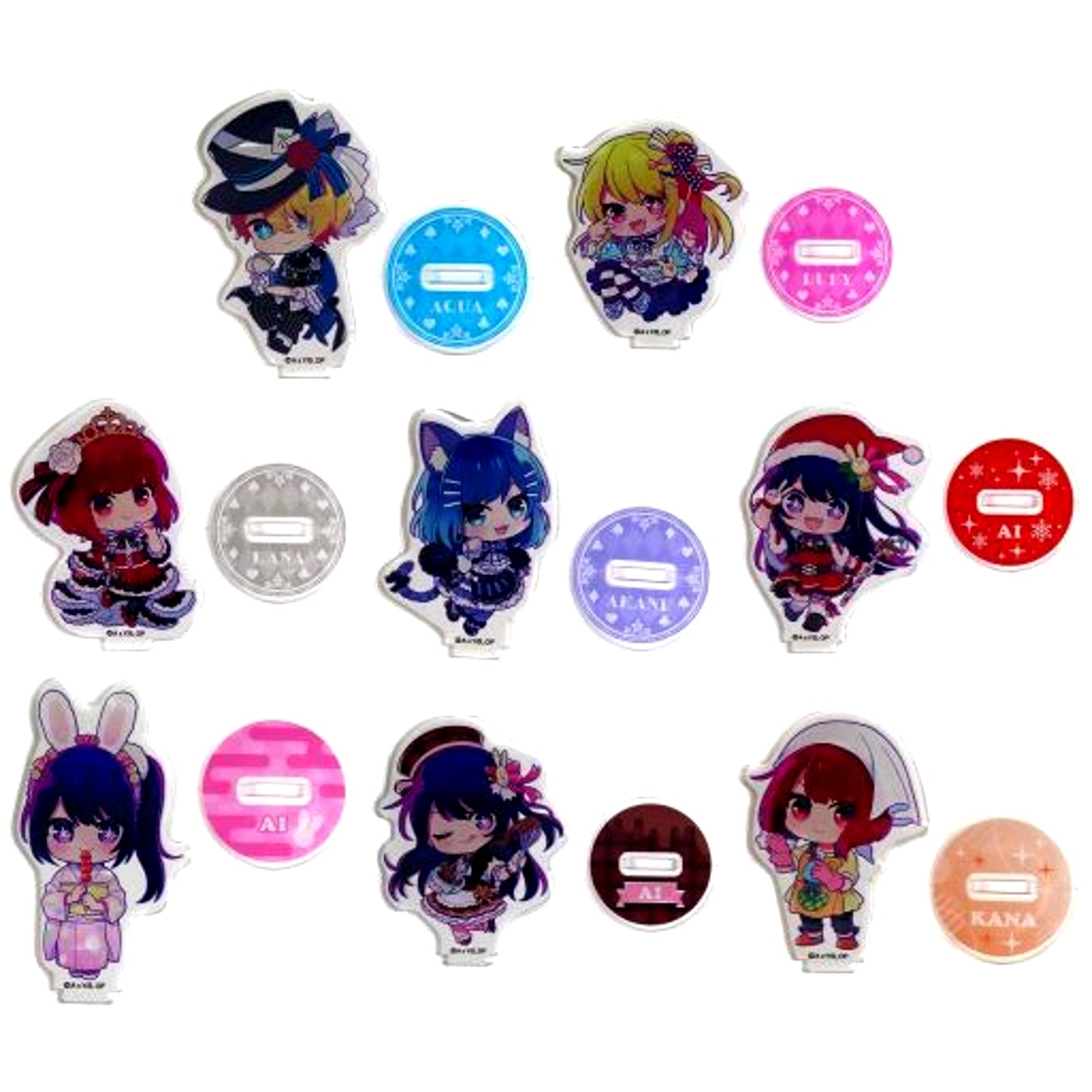 Set of 8 Oshi no Ko Trading Mini Chara Acrylic Stand Jump Festa 2024 Ver. [USED]