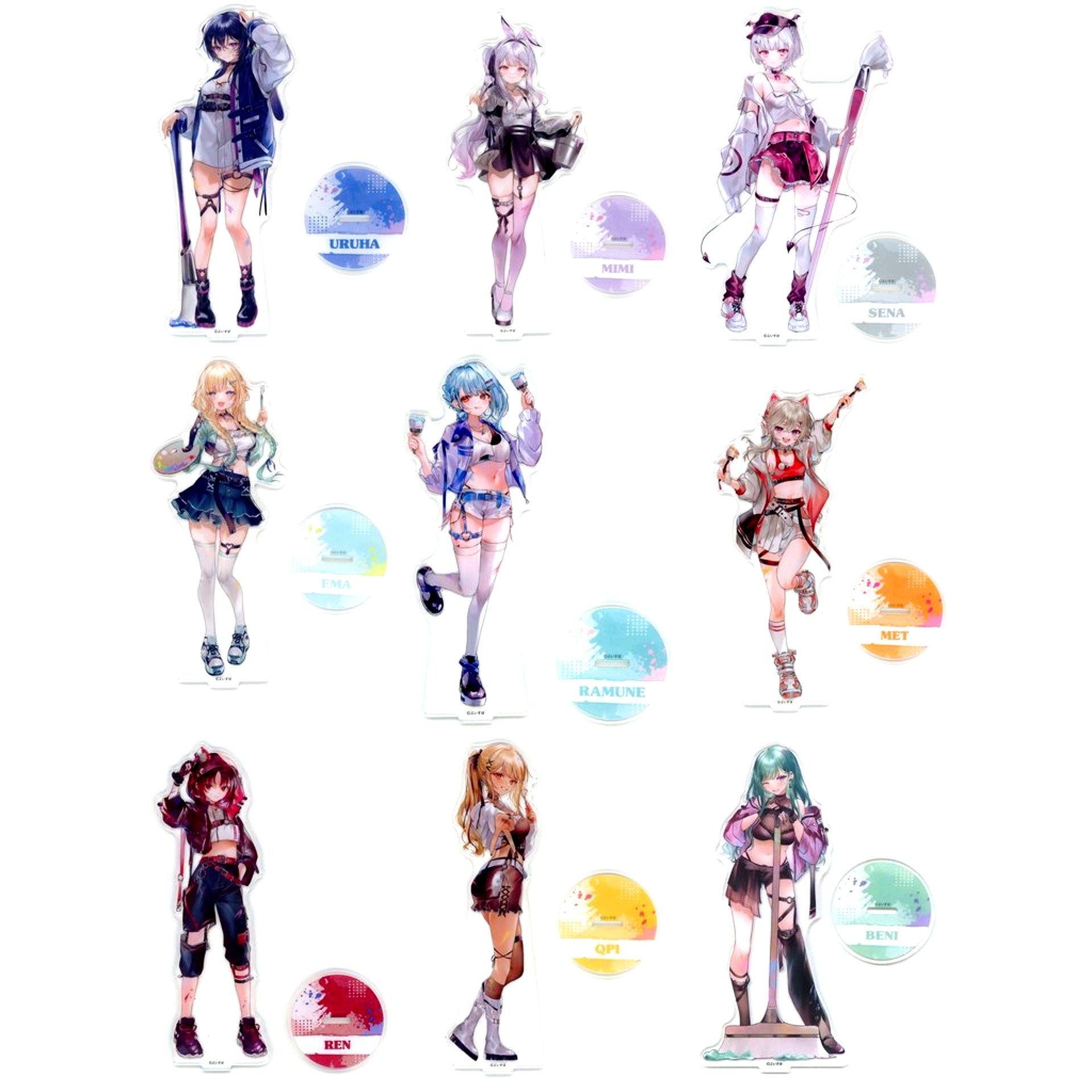 Set of 9 BIG Acrylic Stand Vol.2 Virtual YouTuber VSPO! Year-end Countdown 2023 x GiGO [USED]