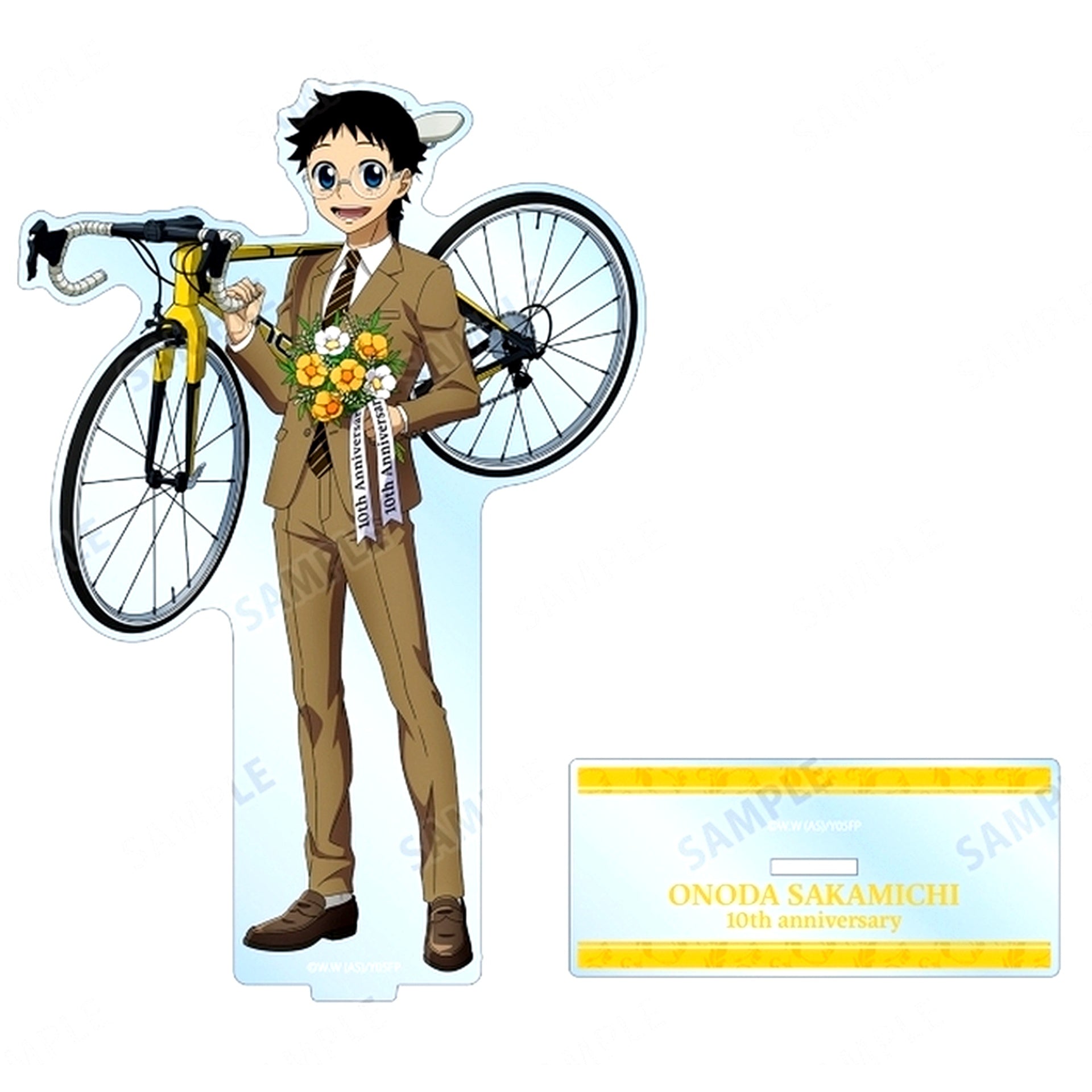 Sakamichi Onoda Illustration 10th Anniversary Ver. Extra Large Acrylic Stand Yowamushi Pedal LIMIT BREAK 10th Anniversary POP UP SHOP in AMNIBUS STORE [USED]