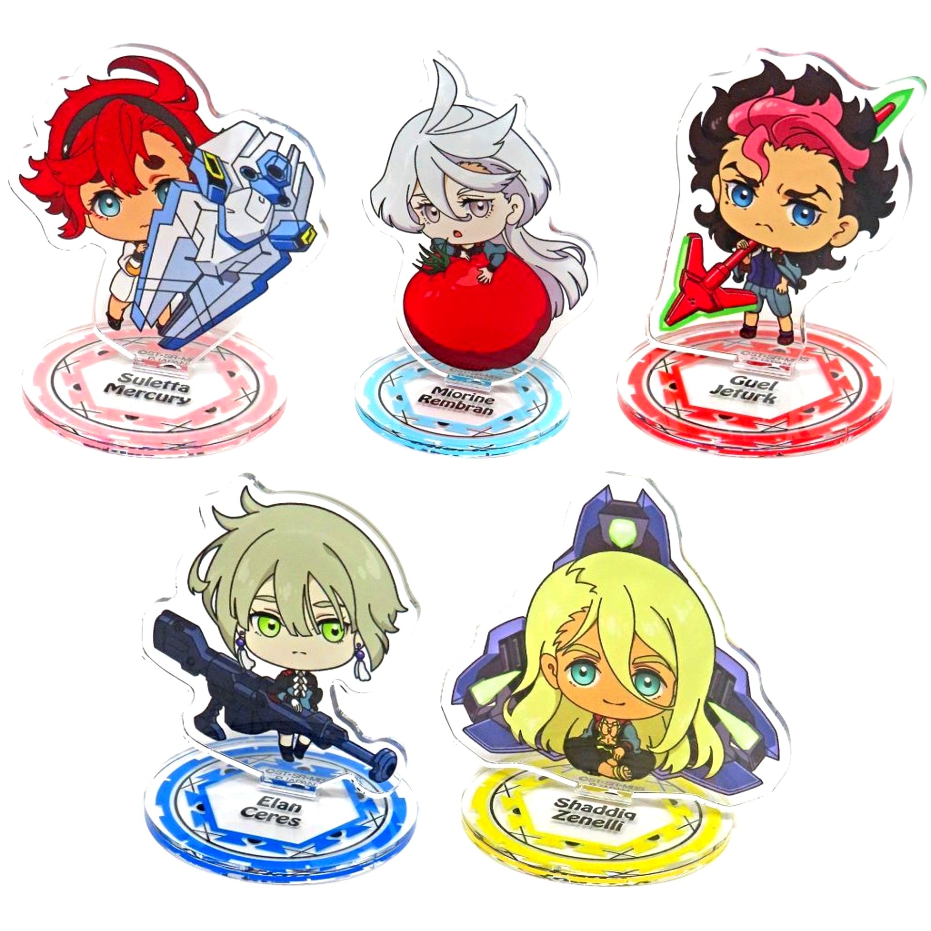 Set of 5 Mobile Suit Gundam: The Witch from Mercury Chokosoba Trading Acrylic Stand [USED]