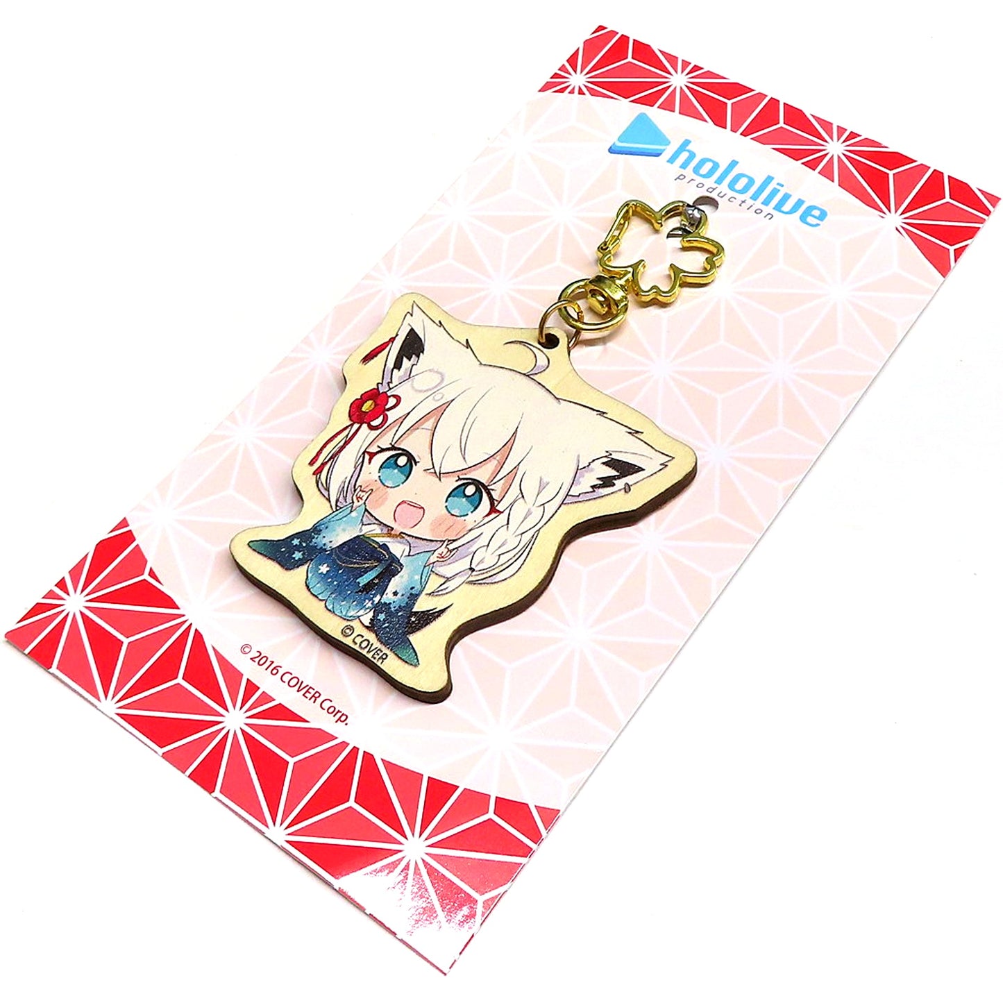 Shirakami Fubuki hololive Irohanihoheto New Year Wooden Keychain C103 [USED]