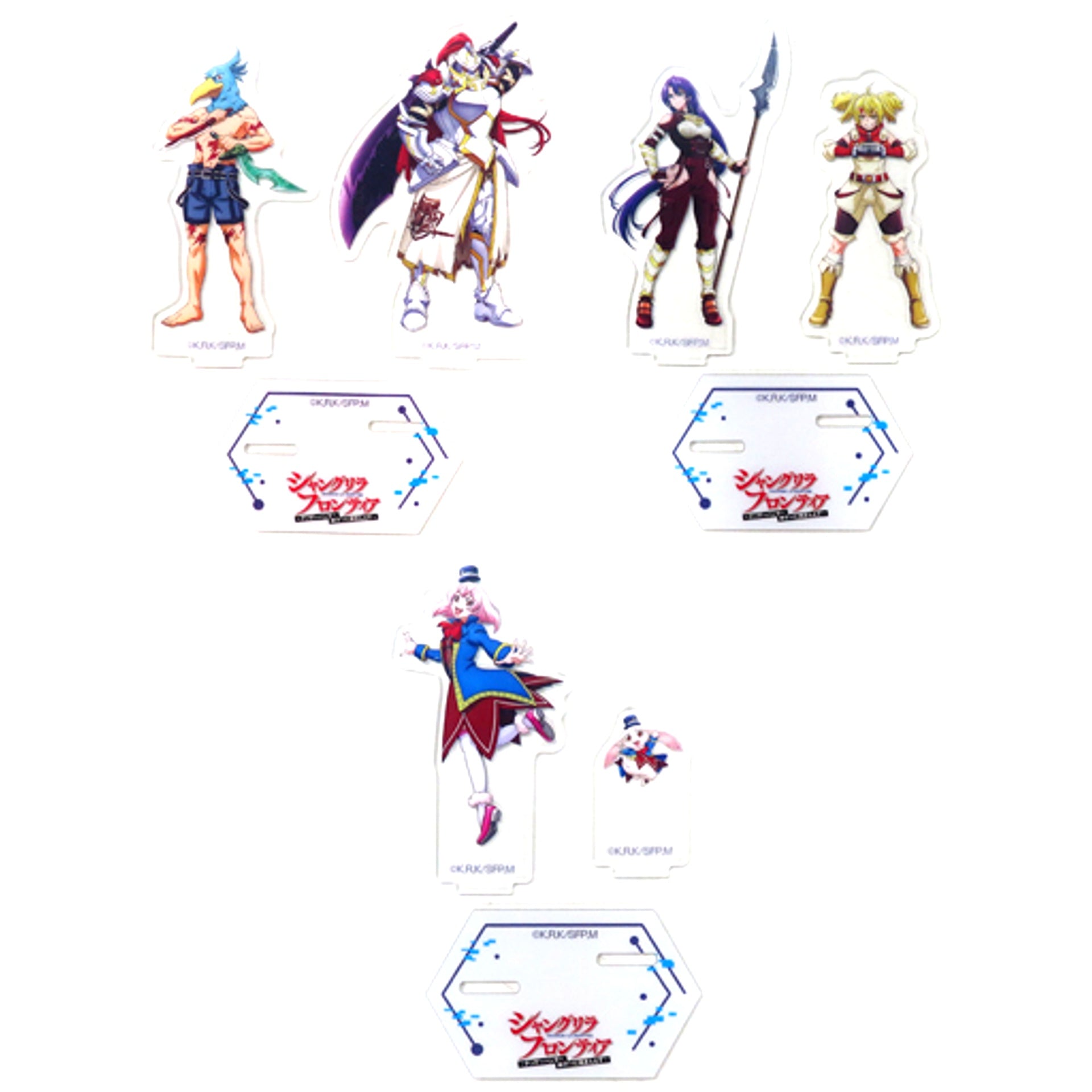 Set of 3 Shangri-La Frontier 2-Layer Acrylic Stand Vol.1 Namco Limited [USED]