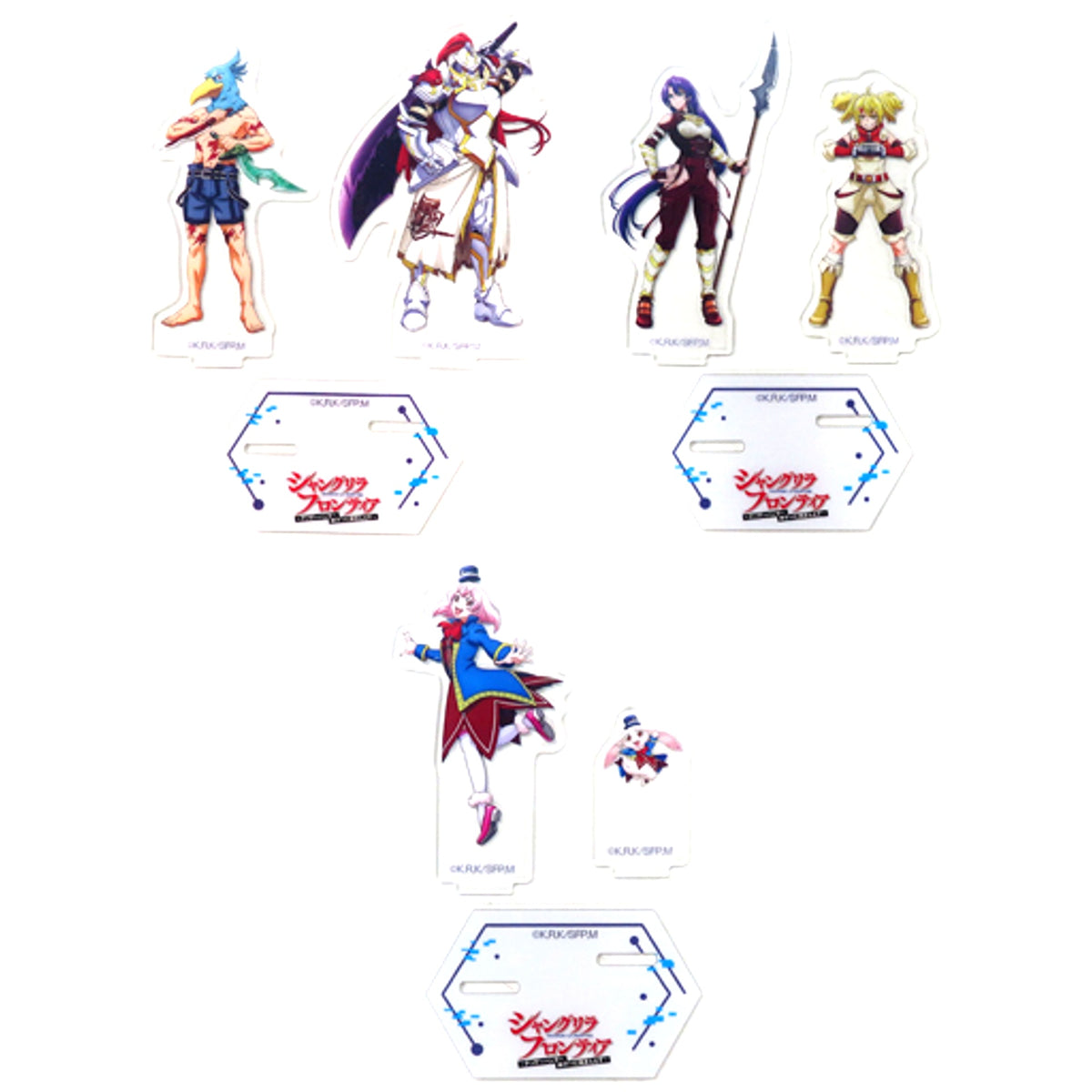 Set of 3 Shangri-La Frontier 2-Layer Acrylic Stand Vol.1 Namco Limited [USED]