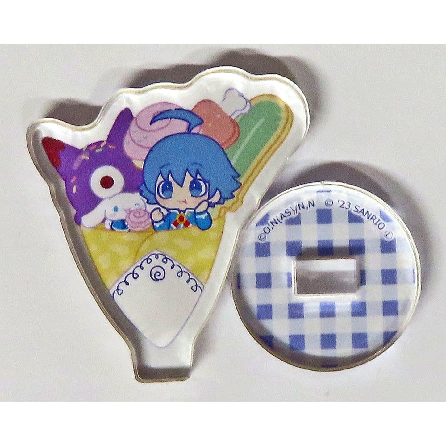 Iruma Suzuki & Cinnamoroll Trading Mini Acrylic Stand Welcome to Demon School! Iruma-kun x Sanrio Characters x Marion Crepes [USED]