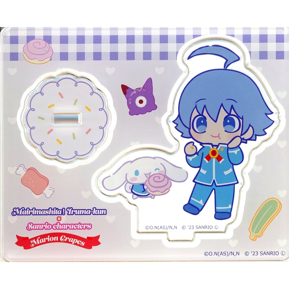 Suzuki Iruma & Cinnamoroll Acrylic Stand Welcome to Demon School! Iruma-kun x Sanrio Characters x Marion Crepes [USED]