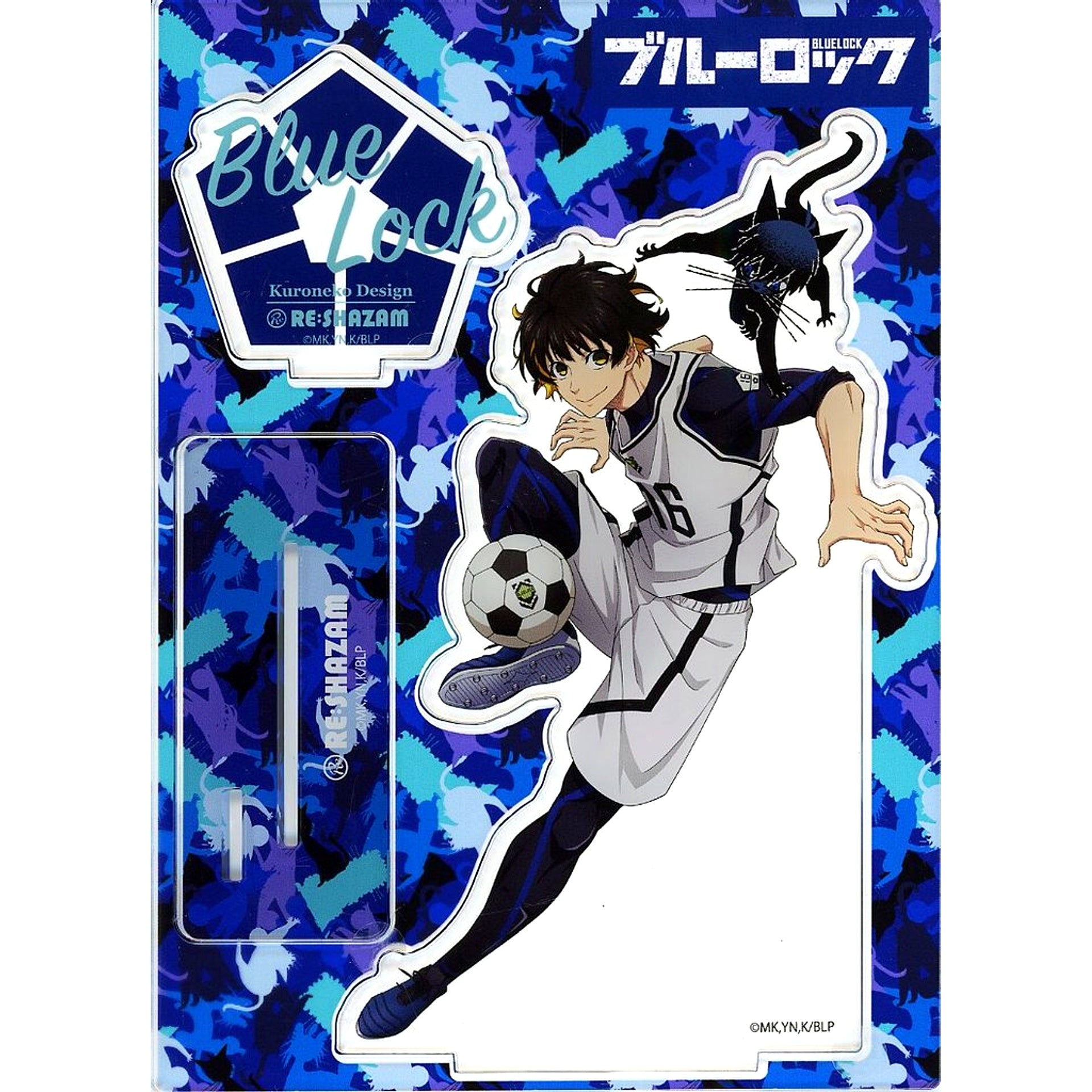 Meguru Bachira and Isagi Cat Kuroneko Design Illustration Acrylic Stand Blue Lock RE SHAZAM [USED]