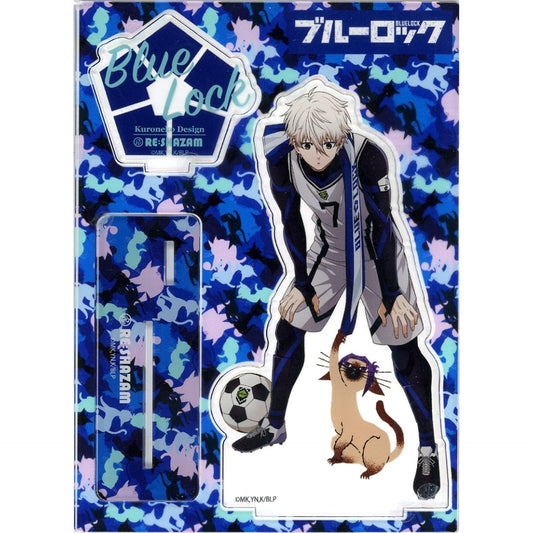 Seishiro Nagi and Reo Cat Kuroneko Design Illustration Acrylic Stand Blue Lock x RE SHAZAM [USED]