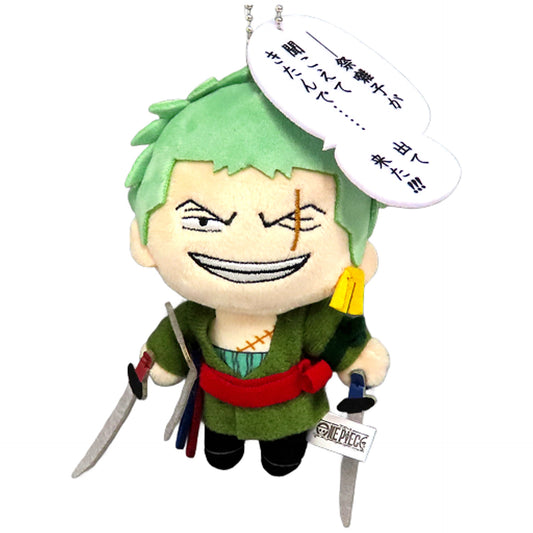 Roronoa Zoro One Piece Plush Toy Mascot with Famous Line Charm Charm [USED]