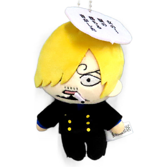 Sanji One Piece Plush Toy Mascot with Famous Line Charm Charm [USED]