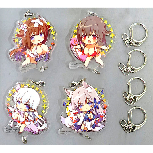 Group Azur Lane 6th Anniversary Tsumande Kansen Keychain Set of 4 [USED]