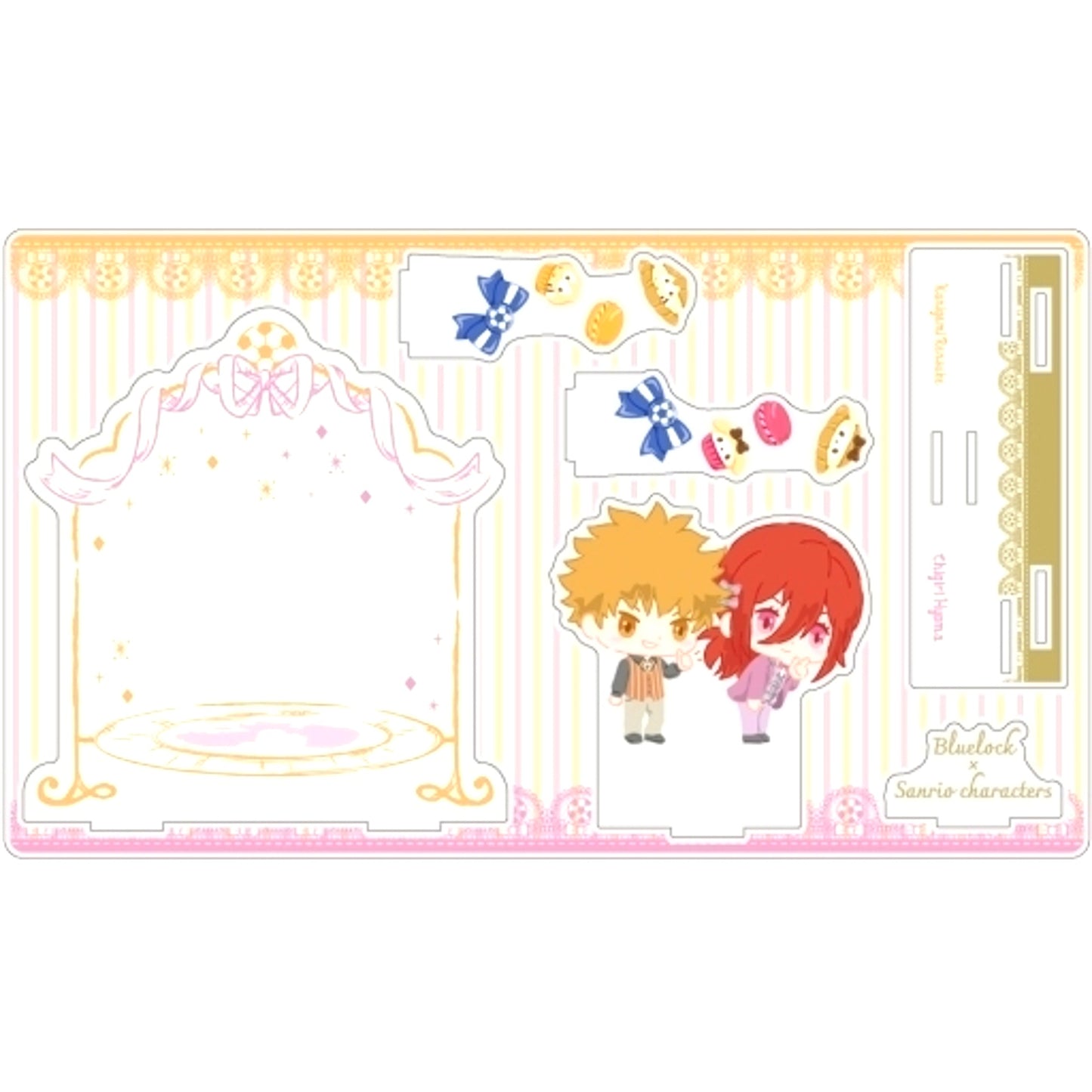 Rensuke Kunigami & Hyoma Chigiri 02. Mini Character Illustration Premium Acrylic Diorama Plate Blue Lock x Sanrio Characters [USED]