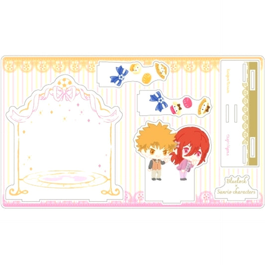 Rensuke Kunigami & Hyoma Chigiri 02. Mini Character Illustration Premium Acrylic Diorama Plate Blue Lock x Sanrio Characters [USED]