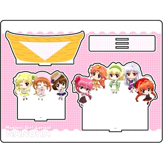 01. Group Design Mini Character Illustration Acrylic Diorama Magical Girl Lyrical Nanoha Series [USED]