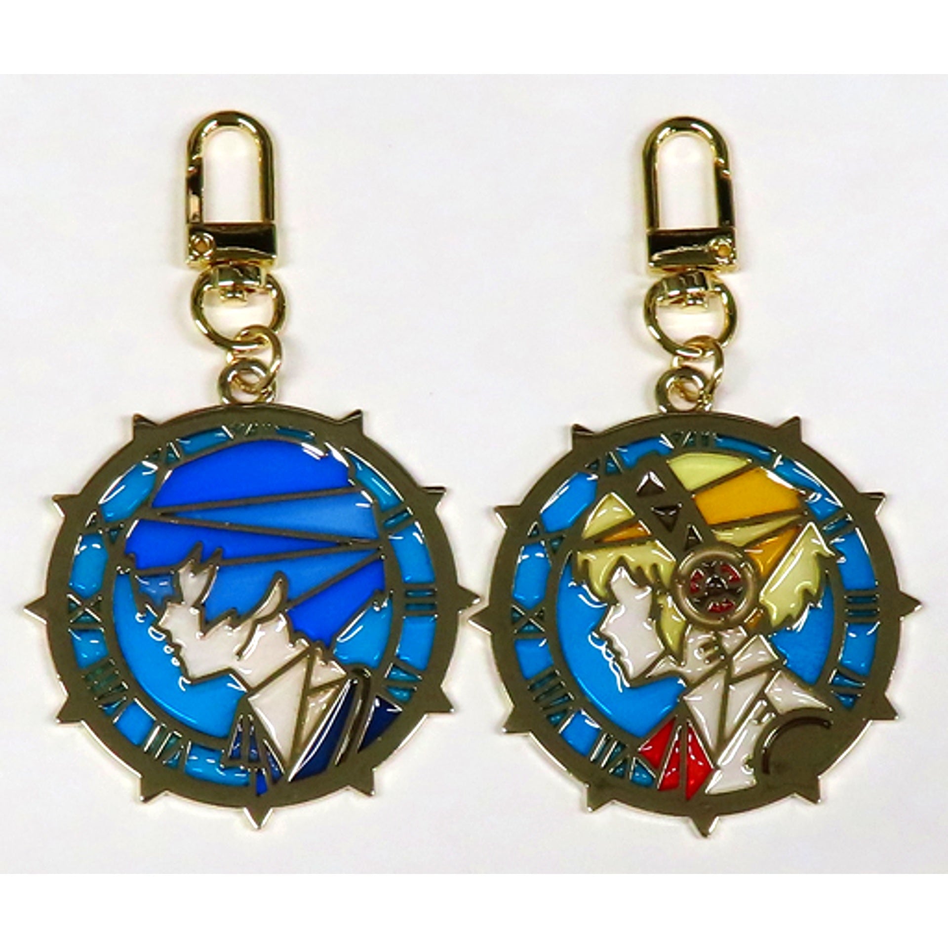Protagonist & Aigis Persona 3 Reload Stained Glass Style Keychain 2 pcs Animate Ltd Set Bonus [USED]