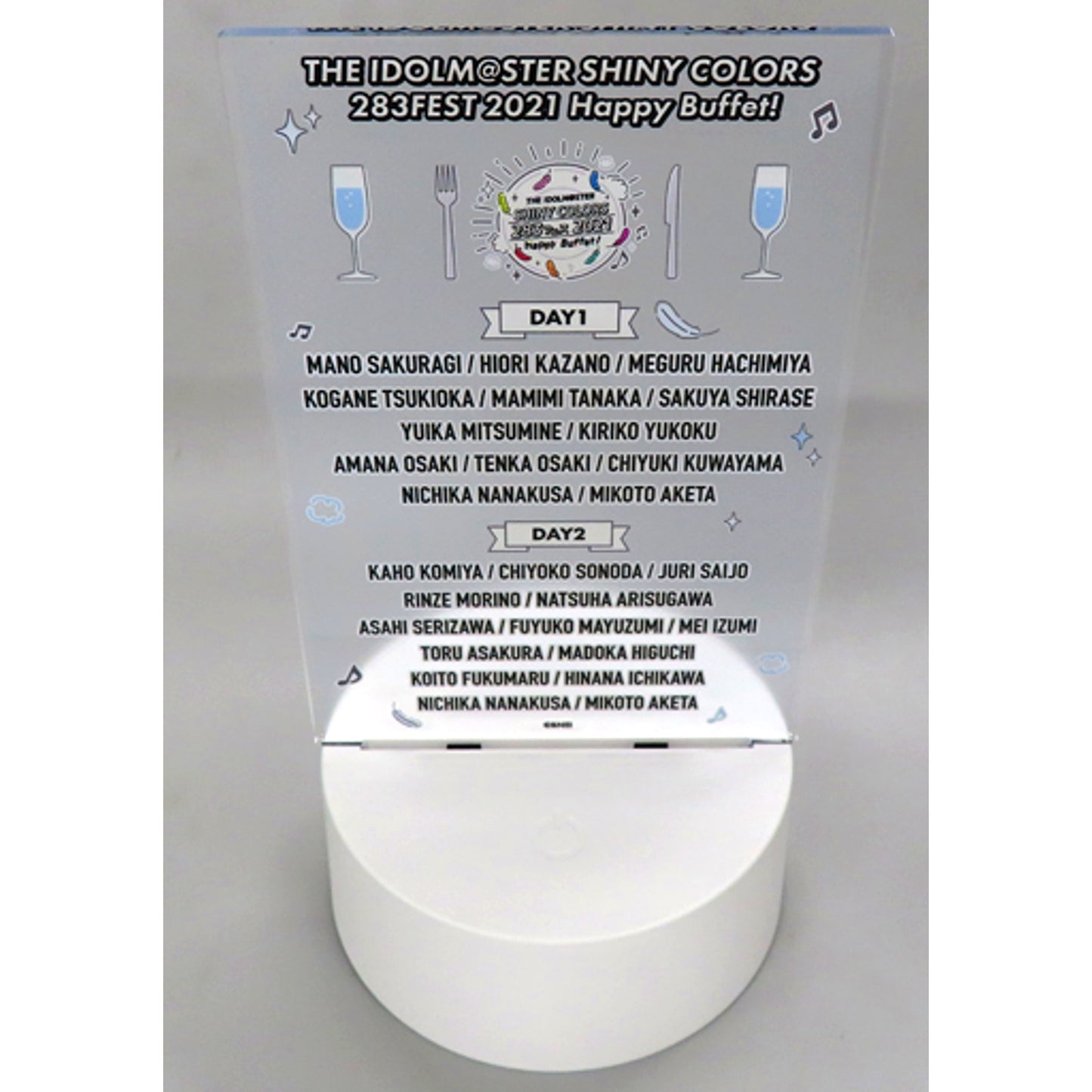 Logo THE IDOLM@STER SHINY COLORS Official Light-up Acrylic Stand 283 Fes 2021 Happy Buffet! Commemoration [USED]