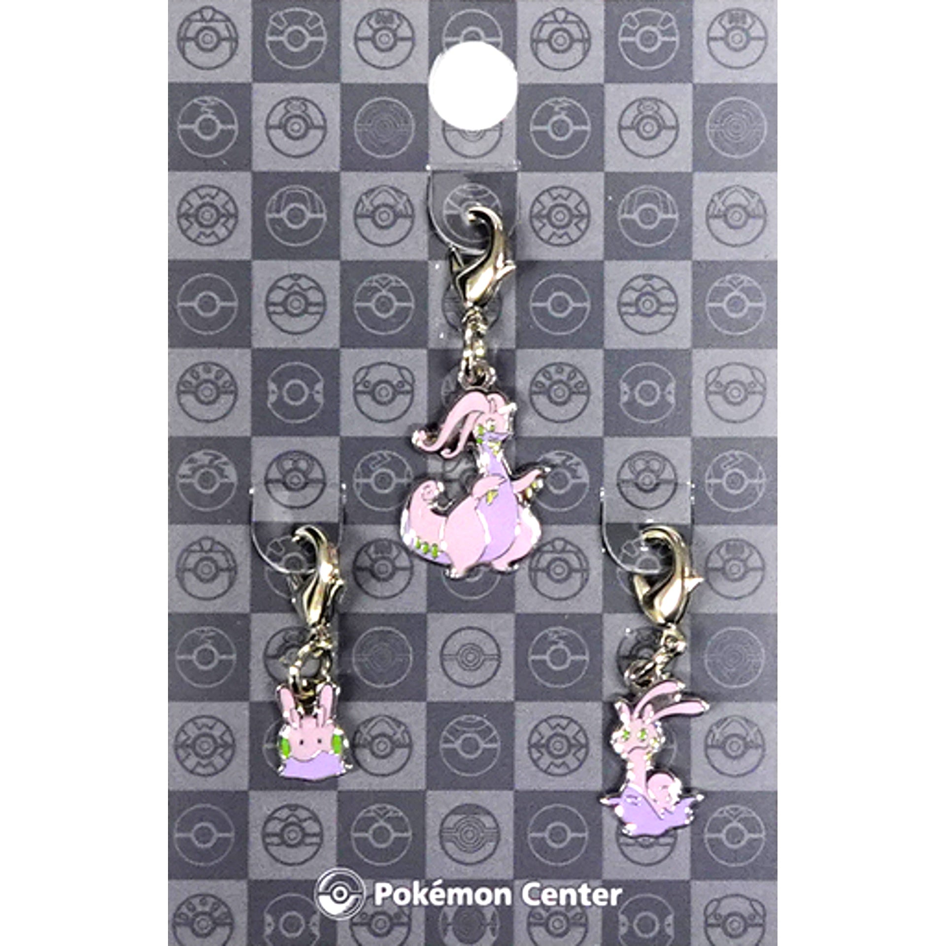 Goomy Front & Sliggoo & Goodra Pokemon 704. 705. 706. National Pokedex Metal Charm Set of 3 Pokemon Center Limited [USED]
