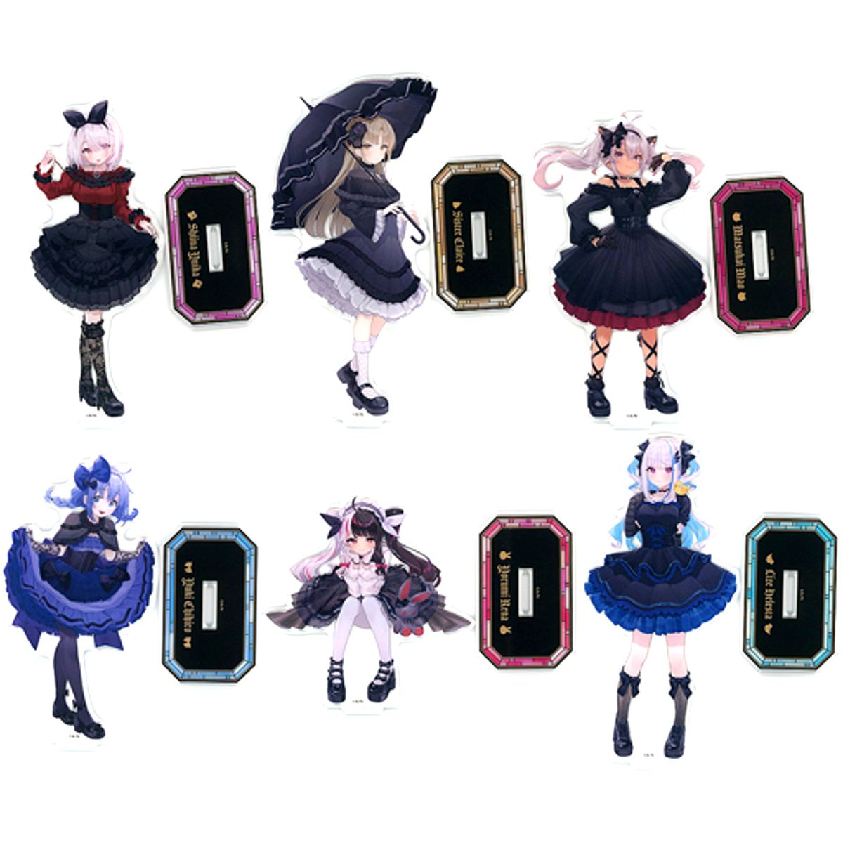 Acrylic Stand Virtual YouTuber Nijisanji Dmm Kuji Gothic Prize B Set of 6 [USED]