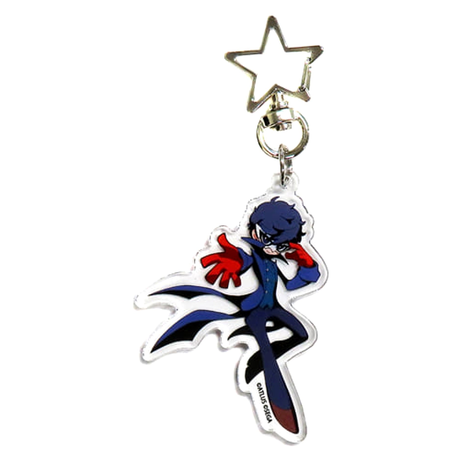 Persona 5 Tactica Joker Protagonist Newly-Drawn Acrylic Key Ring Red Tokyo Tower Limited Keychains [USED]