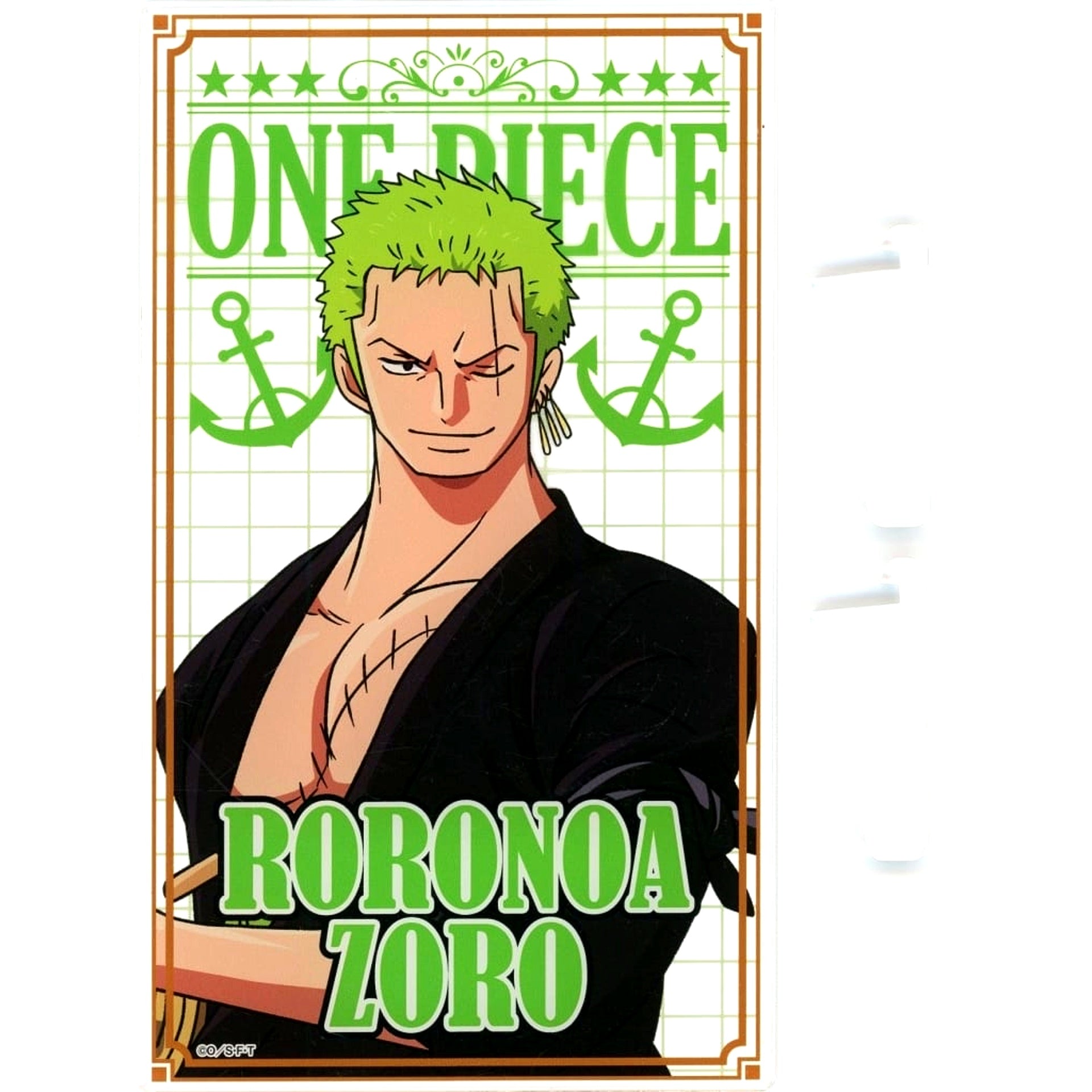 Roronoa Zoro One Piece Mugiwara Store in Bandai Namco Cross Store Acrylic Board Setting Sail! Sunny Go Giant Garapon Prize A [USED]