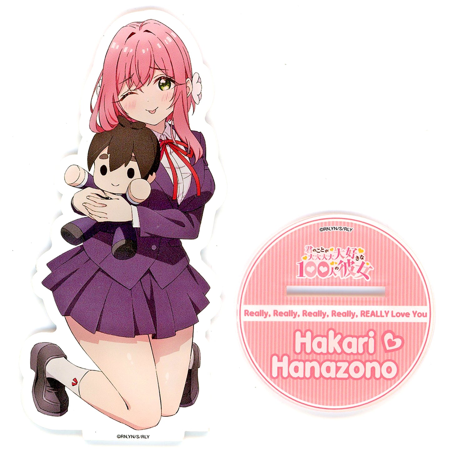 Hakari Hanazono BIG A Prize Acrylic Figure The 100 Girlfriends Who Really, Really, Really, Really, Really Love You Maji Dori Kuji Don Quijote Limited Trade Ticket [USED]