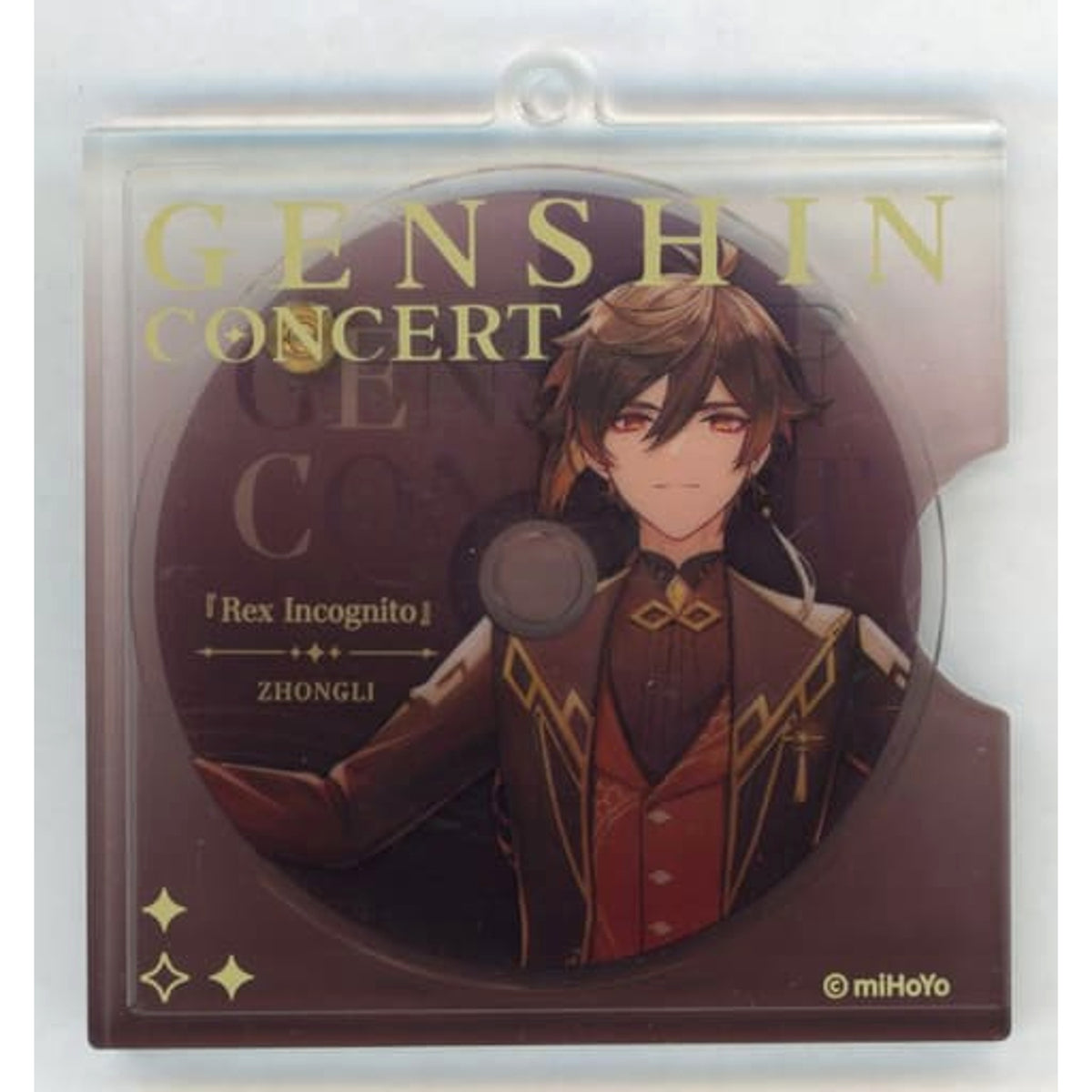 Genshin Zhongli Mundane World Blossoms Series CD Style Character Acrylic Keychain Genshin Concert 2023 Melodies of an Endless Journey Exclusive Keychains [USED]