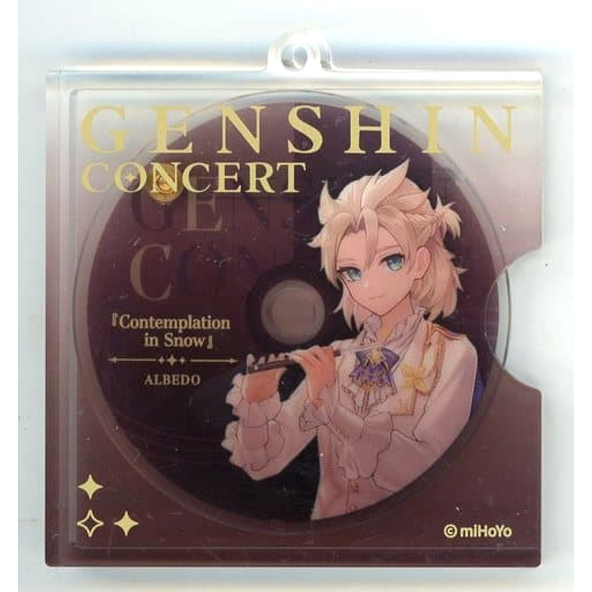 Genshin Albedo Mundane World Blossoms Series CD Style Character Acrylic Keychain Genshin Concert 2023 Melodies of an Endless Journey Exclusive Keychains [USED]