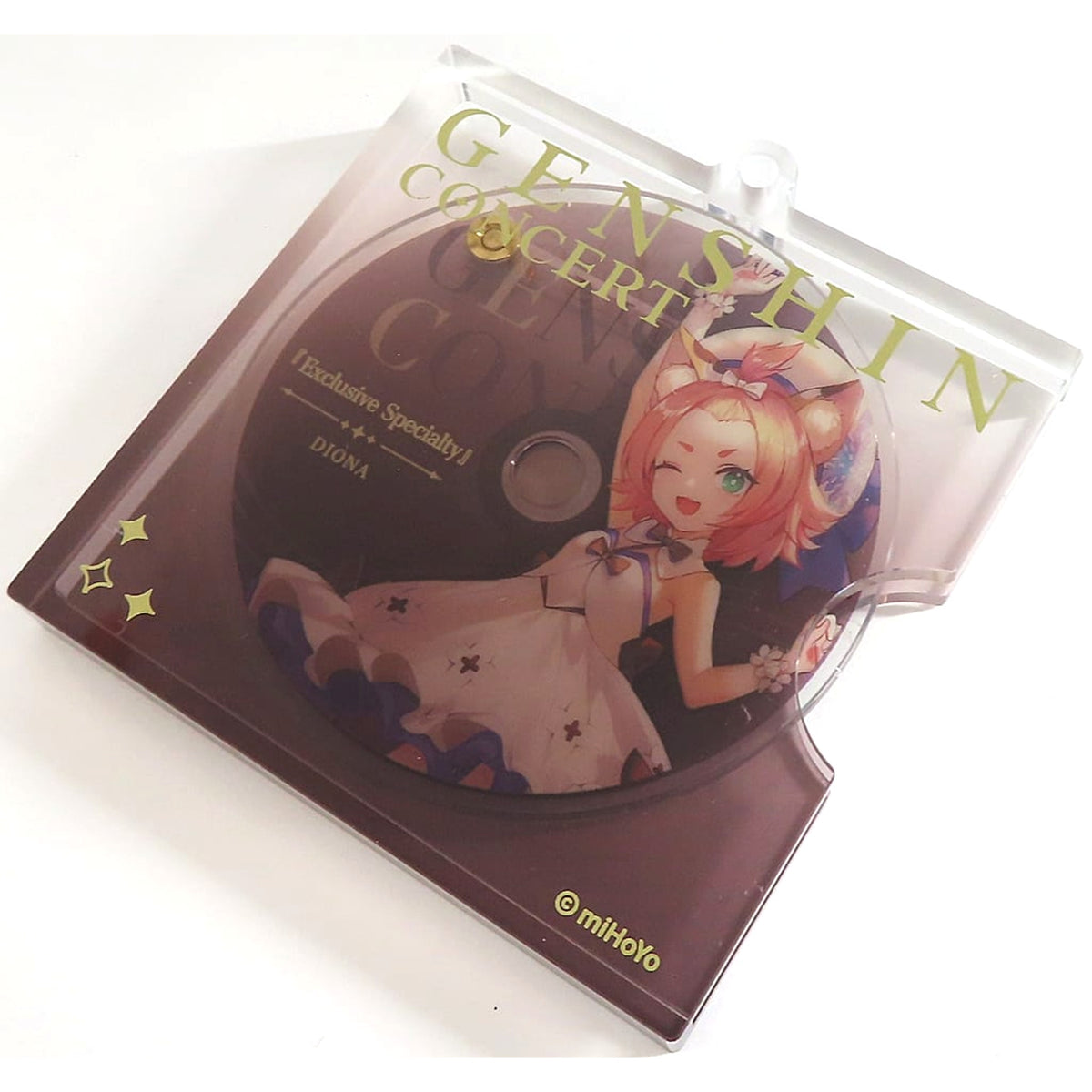 Genshin Diona Mundane World Blossoms Series CD Style Character Acrylic Keychain Genshin Concert 2023 Melodies of an Endless Journey Exclusive Keychains [USED]