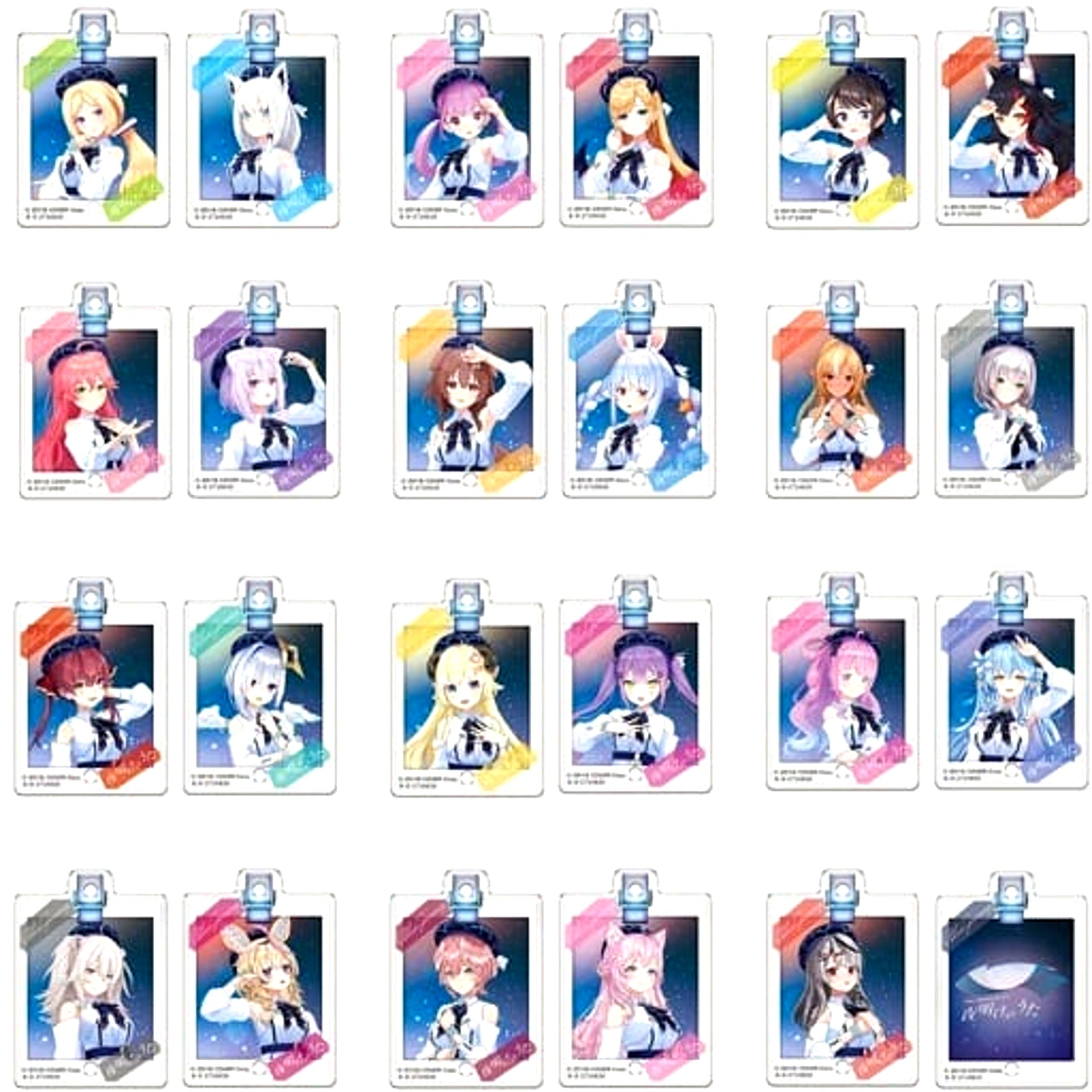 Virtual YouTuber hololive Blue Journey Yoake no Uta Acrylic Charm Set Complete Set of 12 Types [USED]