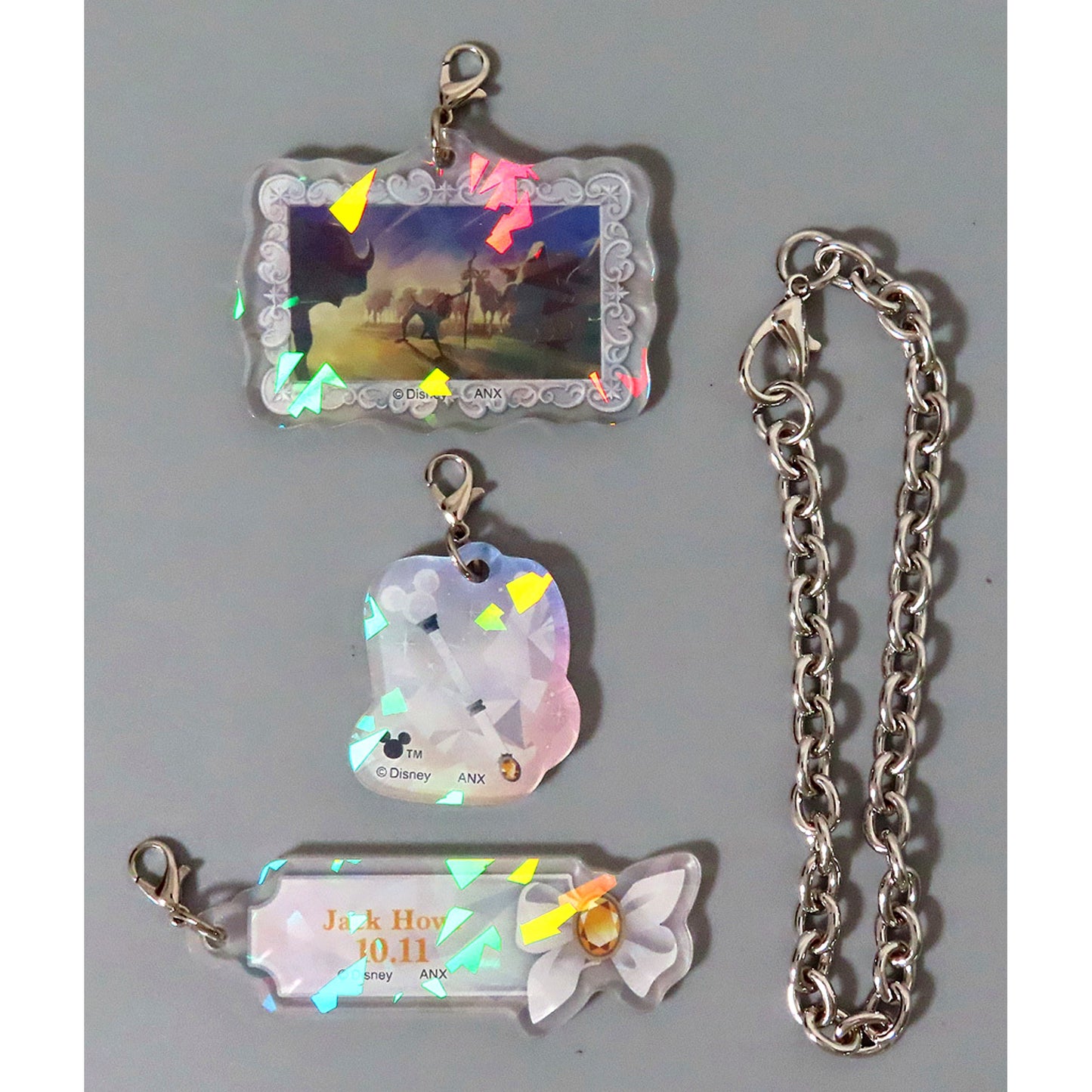 Jack Howl Disney Twisted-Wonderland Hologram Acrylic Charm with Chain Jack's Birthday Commemorative Goods [USED]