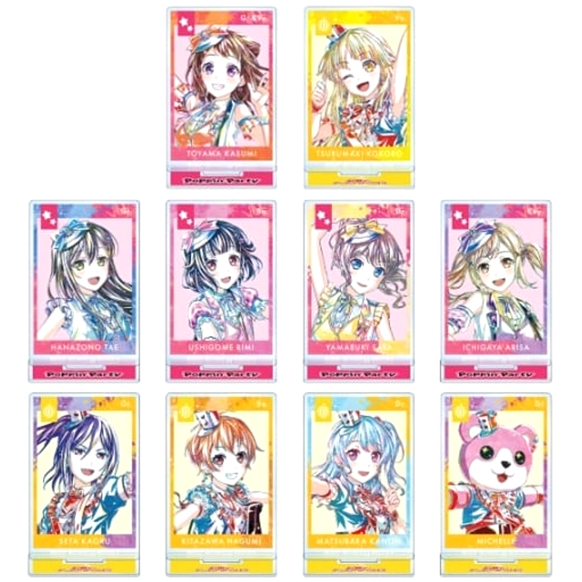BanG Dream! Girls Band Party! Kasumi Toyama & Others All 10 Types Set Trading Ani-Art Part 5 Acrylic Stand Ver.A Acrylic Stands [USED]