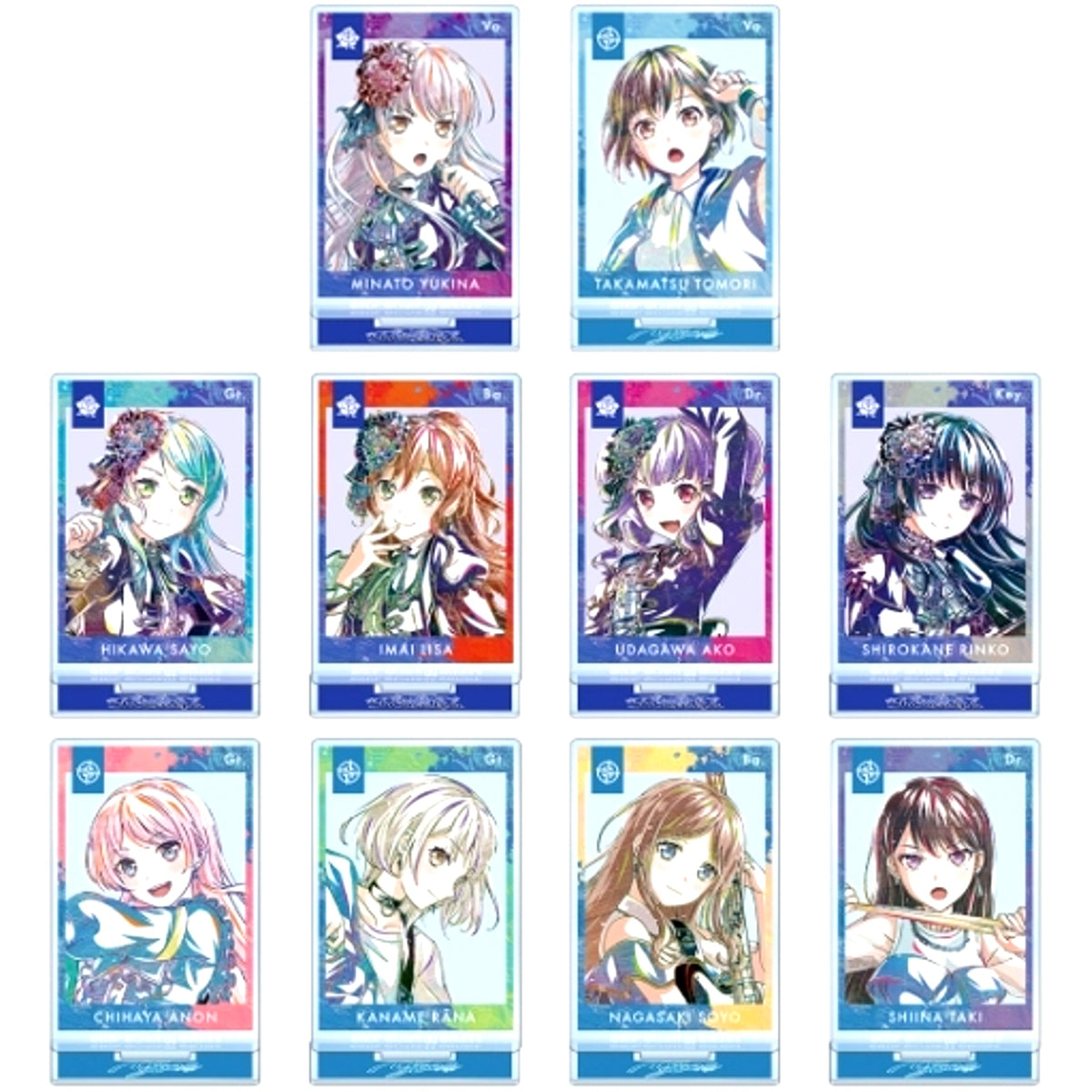 Set of 10 BanG Dream! Girls Band Party! Trading Ani-Art 5th Acrylic Stand Ver.D [USED]