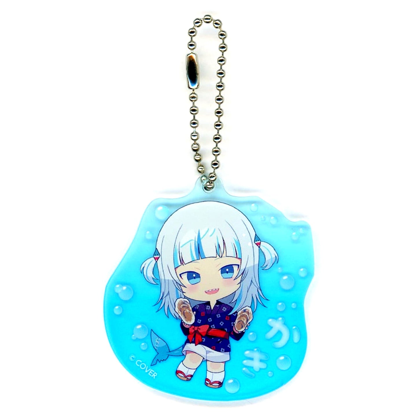 Virtual YouTuber hololive English Gawr Gura and Oyster Sendai Umino-Mori Aquarium Gurarium in Sendai Umino-Mori Aquarium Acrylic Keychain [USED]