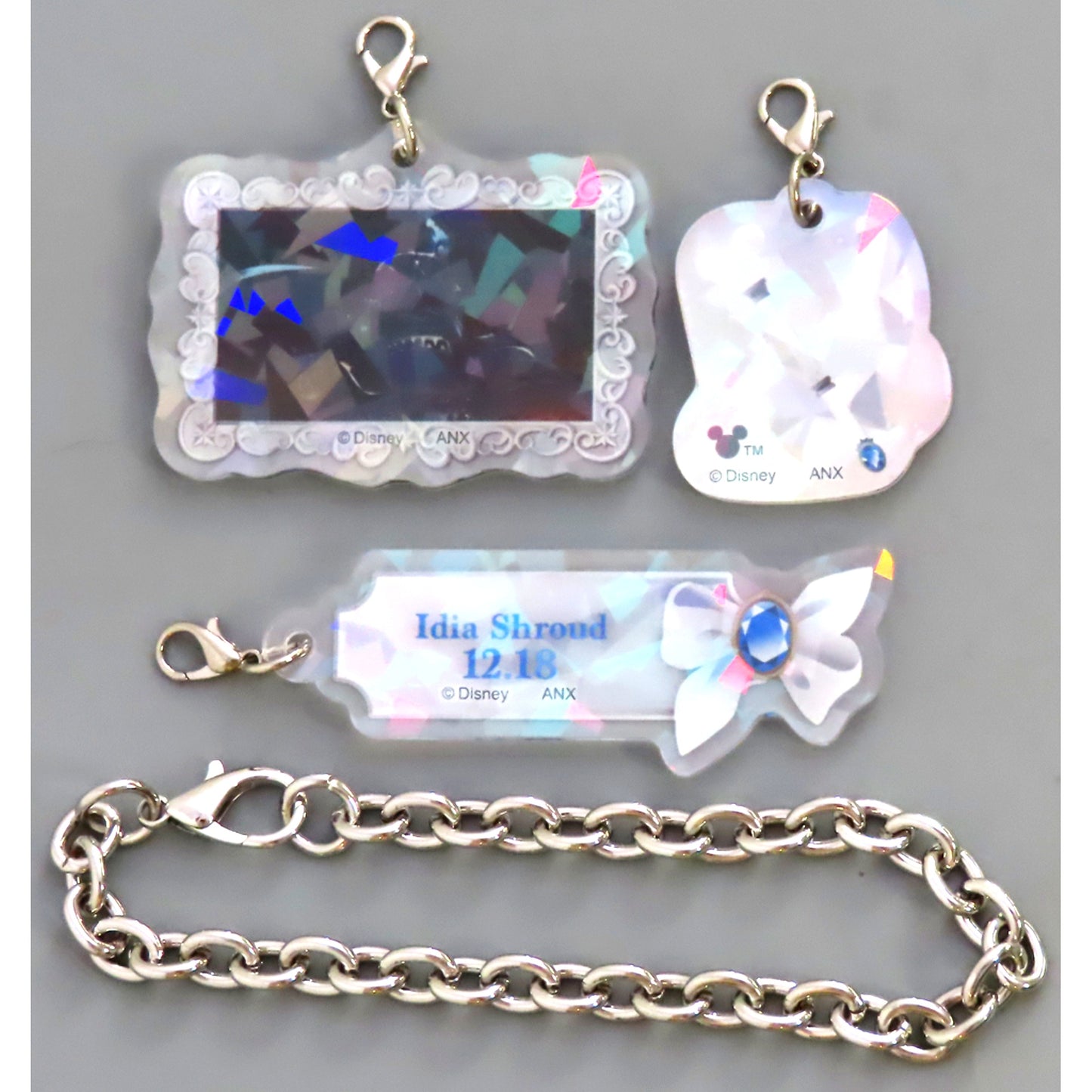 Idia Shroud Hologram Acrylic Charm with Chain Disney Twisted-Wonderland Idia Birthday Commemoration Goods [USED]