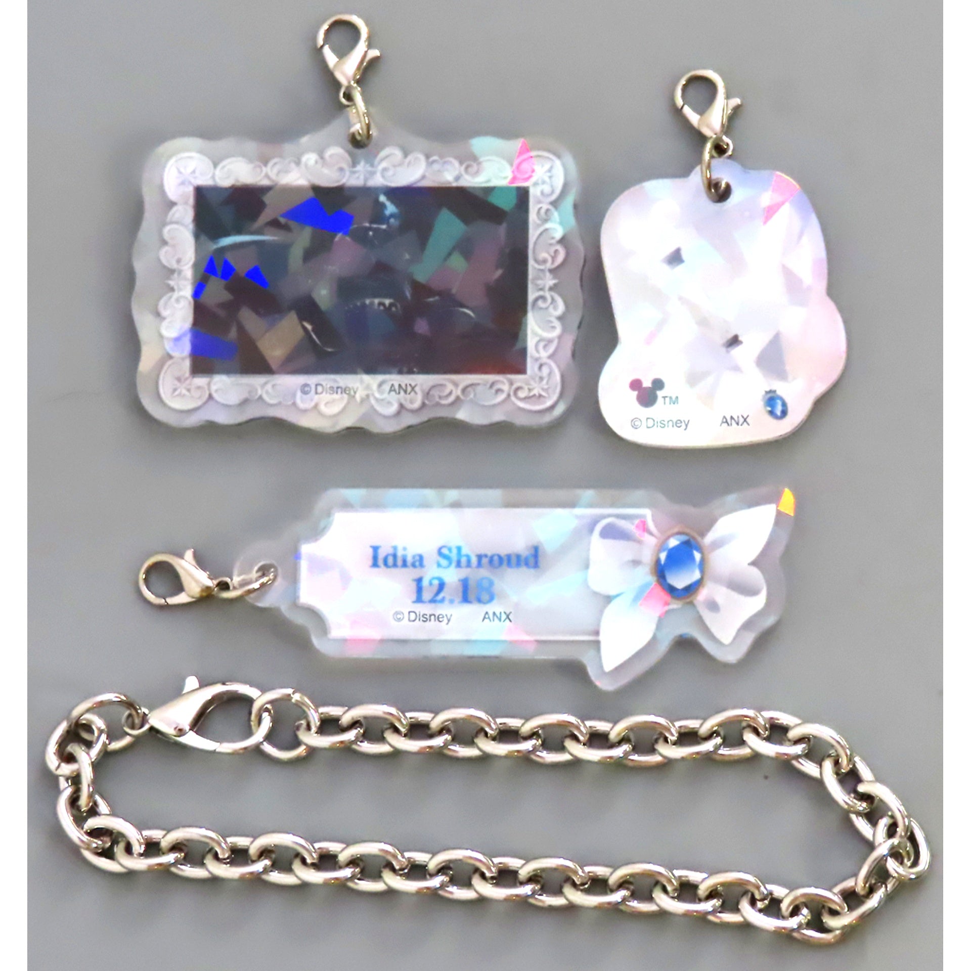 Idia Shroud Hologram Acrylic Charm with Chain Disney Twisted-Wonderland Idia Birthday Commemoration Goods [USED]