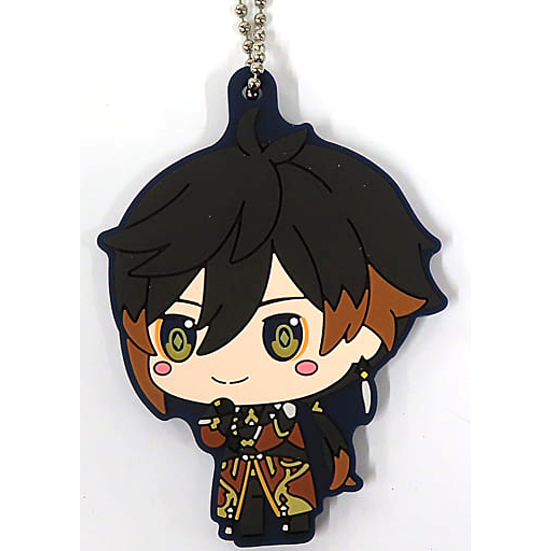 Genshin Zhongli Ichiban Kuji Rubber Keychain Chokonokko Prize H Keychains [USED]