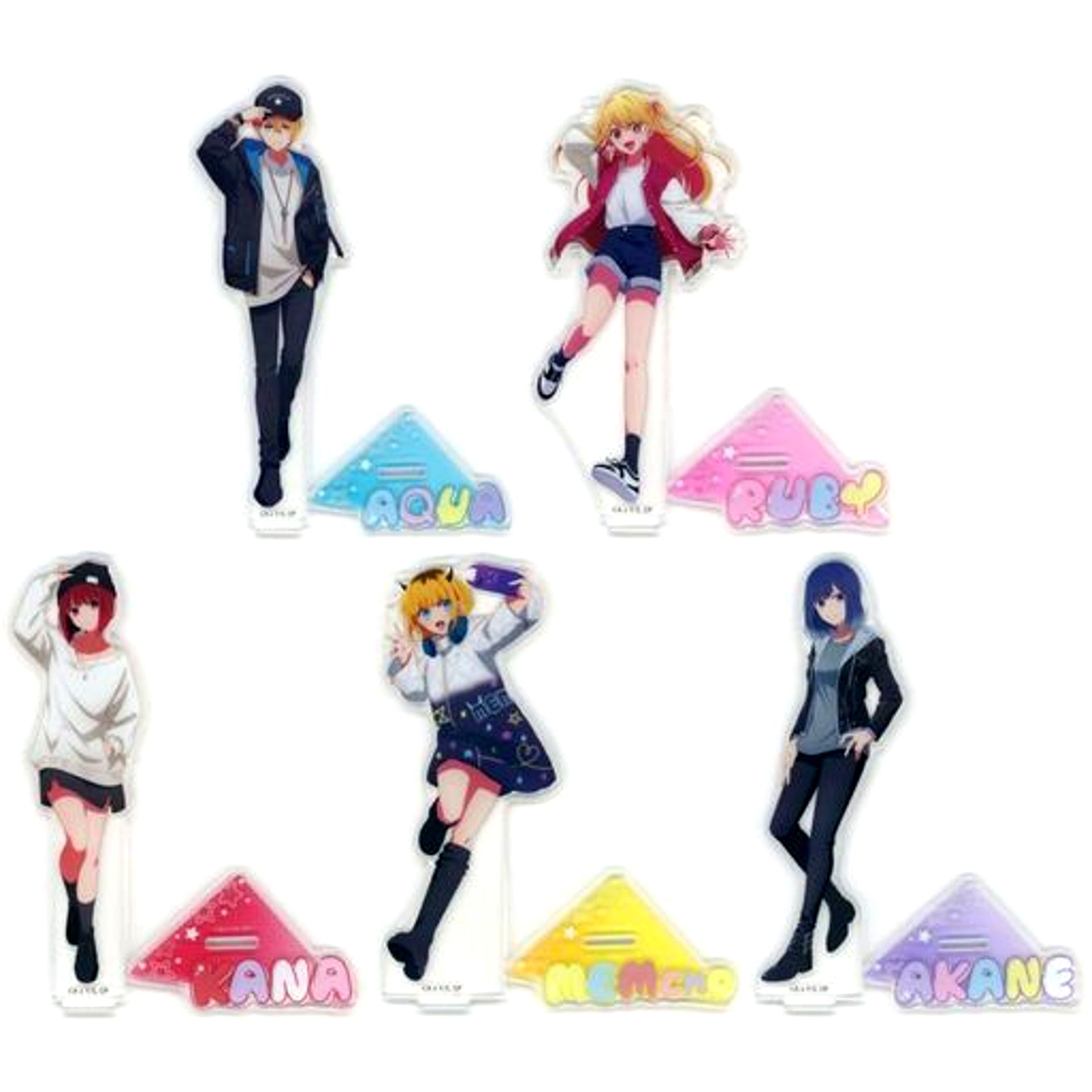 Set of 5 Oshi no Ko Memcho Buzzing Fashion Class DMM Kuji C Prize Acrylic Stand [USED]